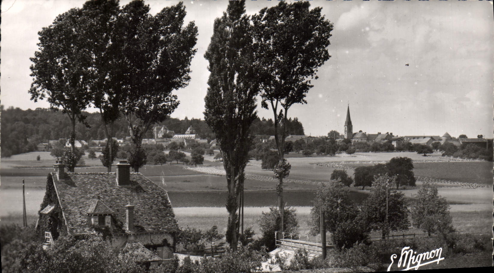 MODERN CARD Tremblay On Mauldre Panorama with the Mill of Bar