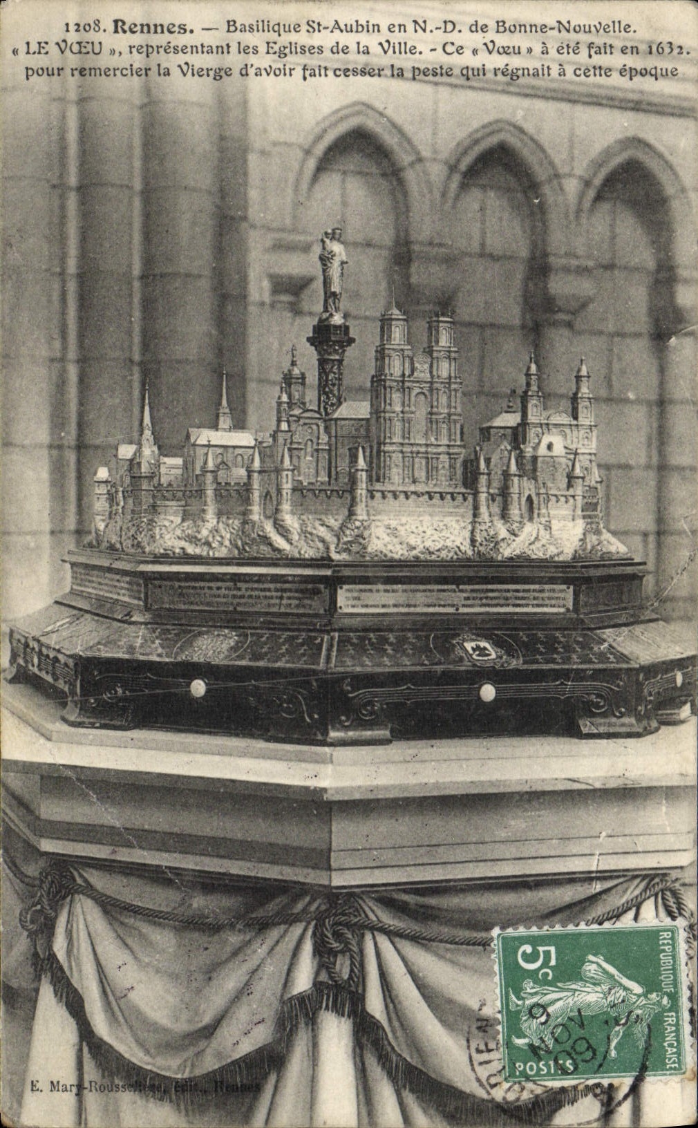 CPA Rennes Basilique Saint Aubin en Notre Dame Bonne Nouvelle Le Voeu representant les eglises de la ville