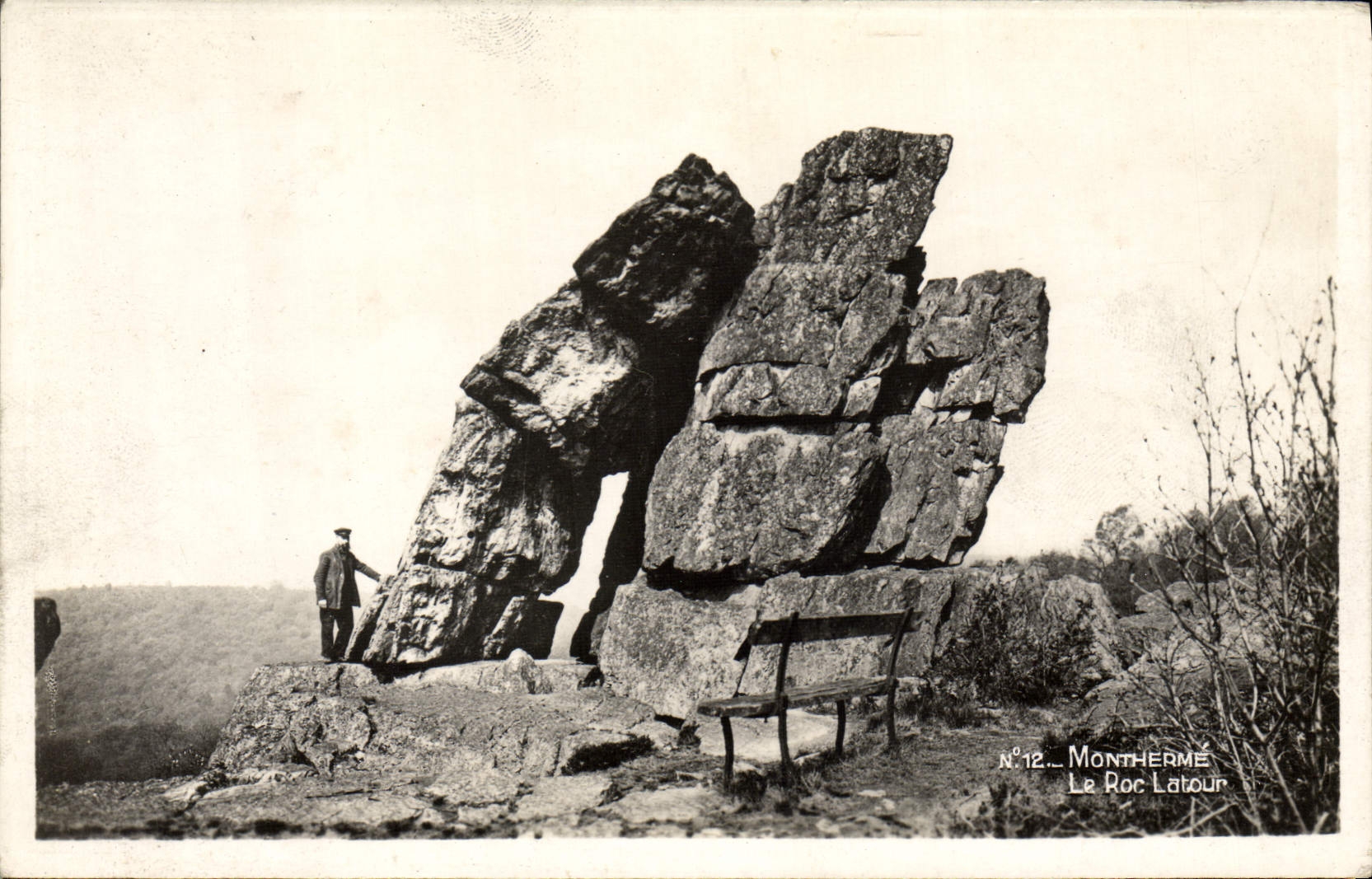 VINTAGE POSTCARD Montherme the rock Latour