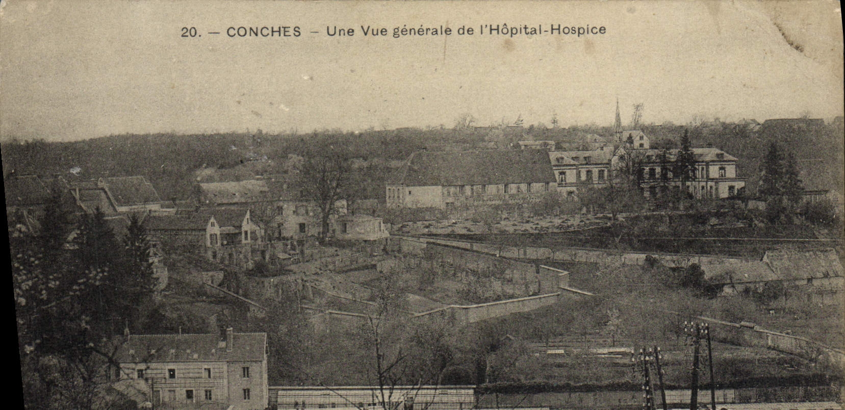VINTAGE POSTCARD Conches View of the Hospital Old people's home