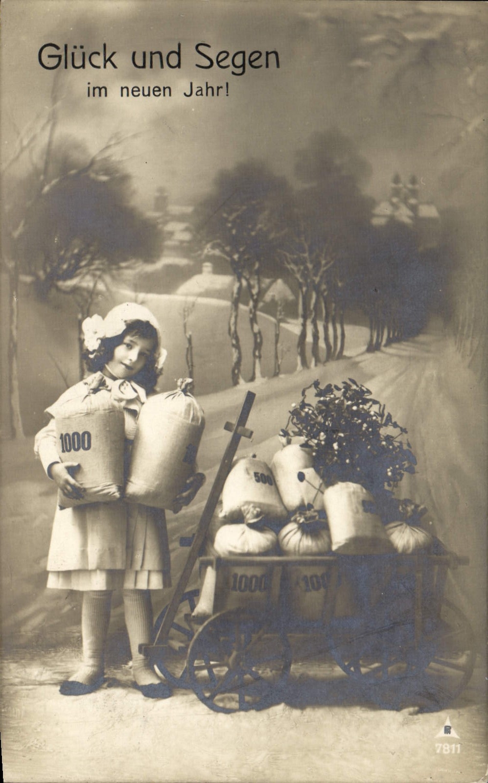 VINTAGE POSTCARD Fantasy Gluck und Segen Child