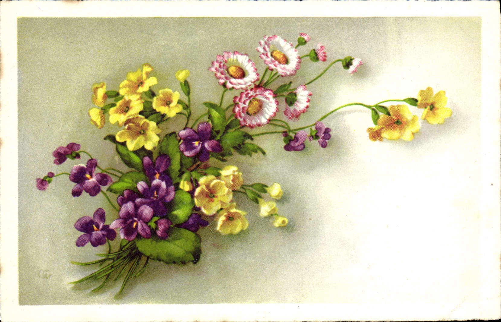 CPA Fantaisie Fleurs