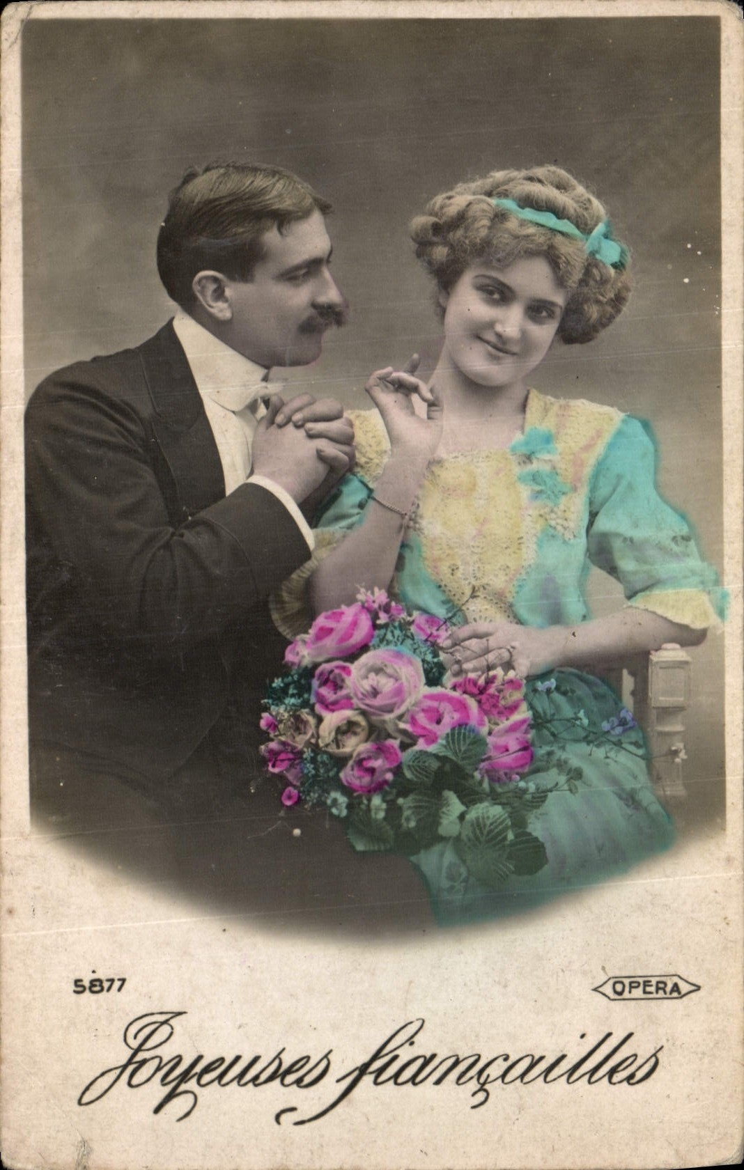 VINTAGE POSTCARD Fantasy Woman Engagement