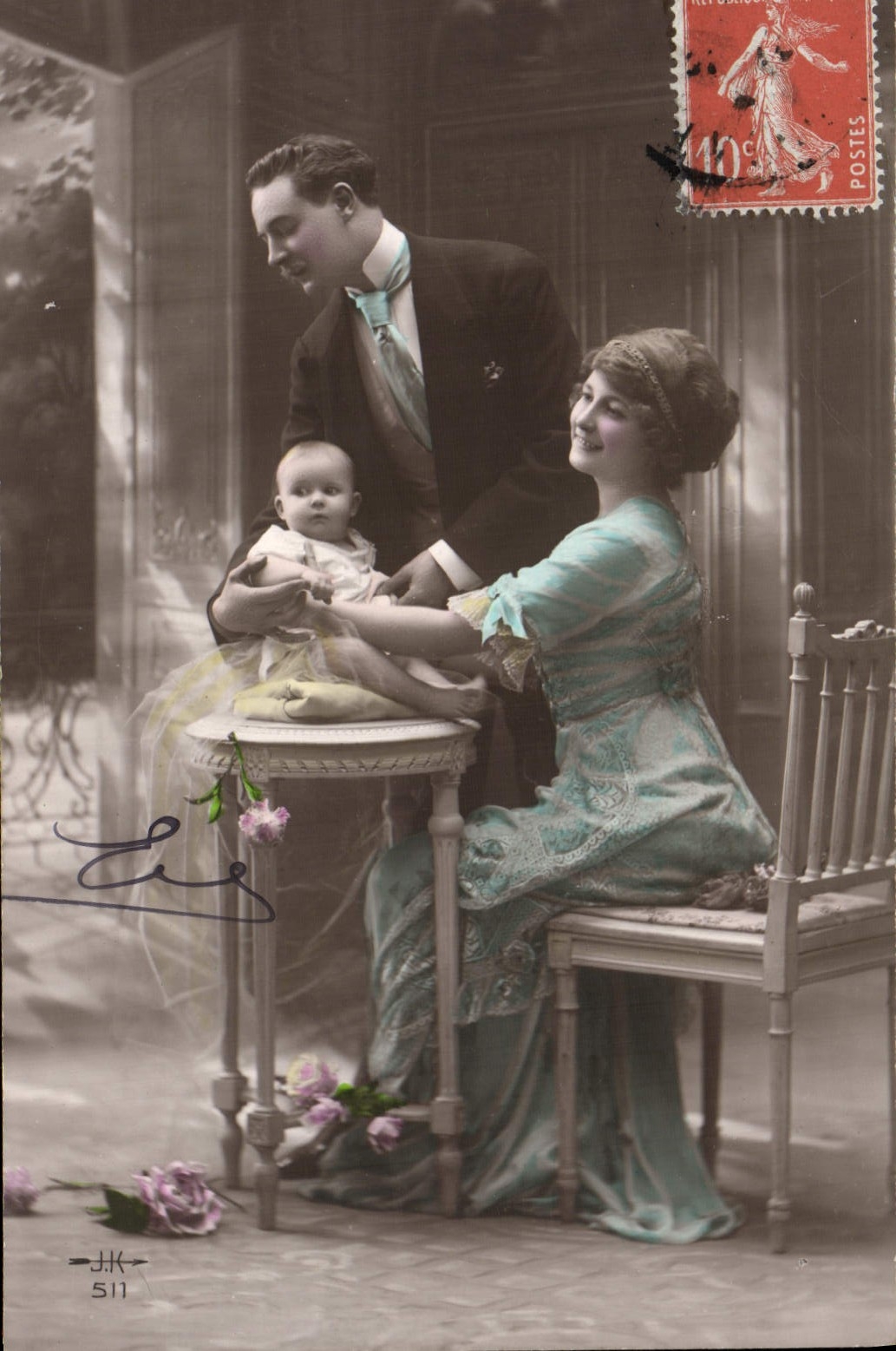 VINTAGE POSTCARD Fantasy Woman Baby