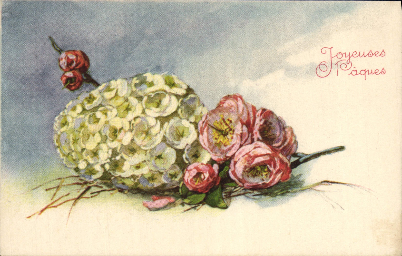 CPA Fantaisie Fleurs Paques
