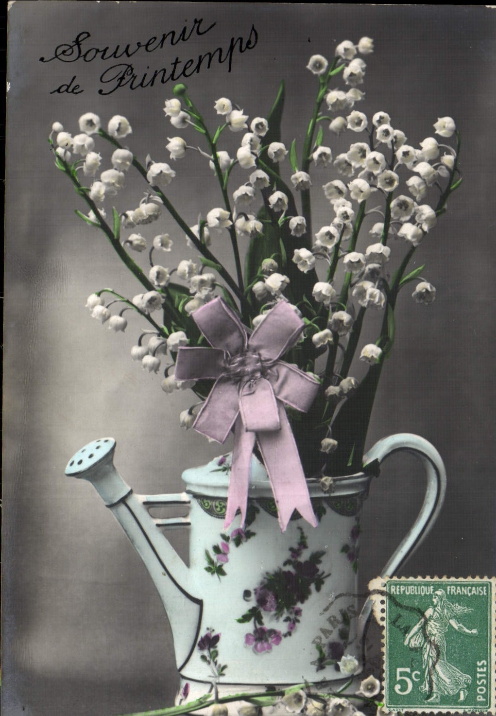 CPA Fantaisie Fleurs Arrosoir Muguet