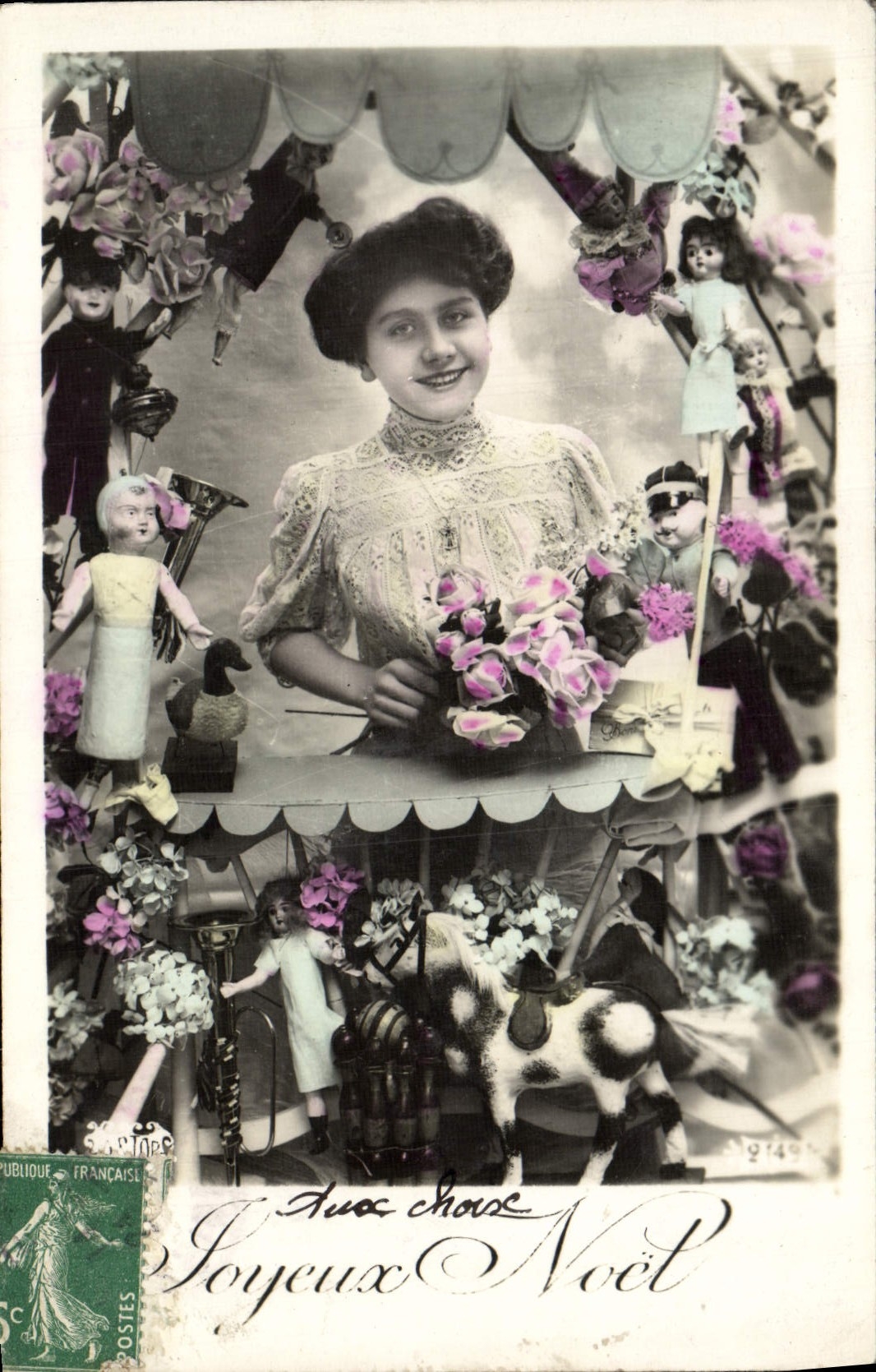 VINTAGE POSTCARD Fantasy Woman Headstock Horse