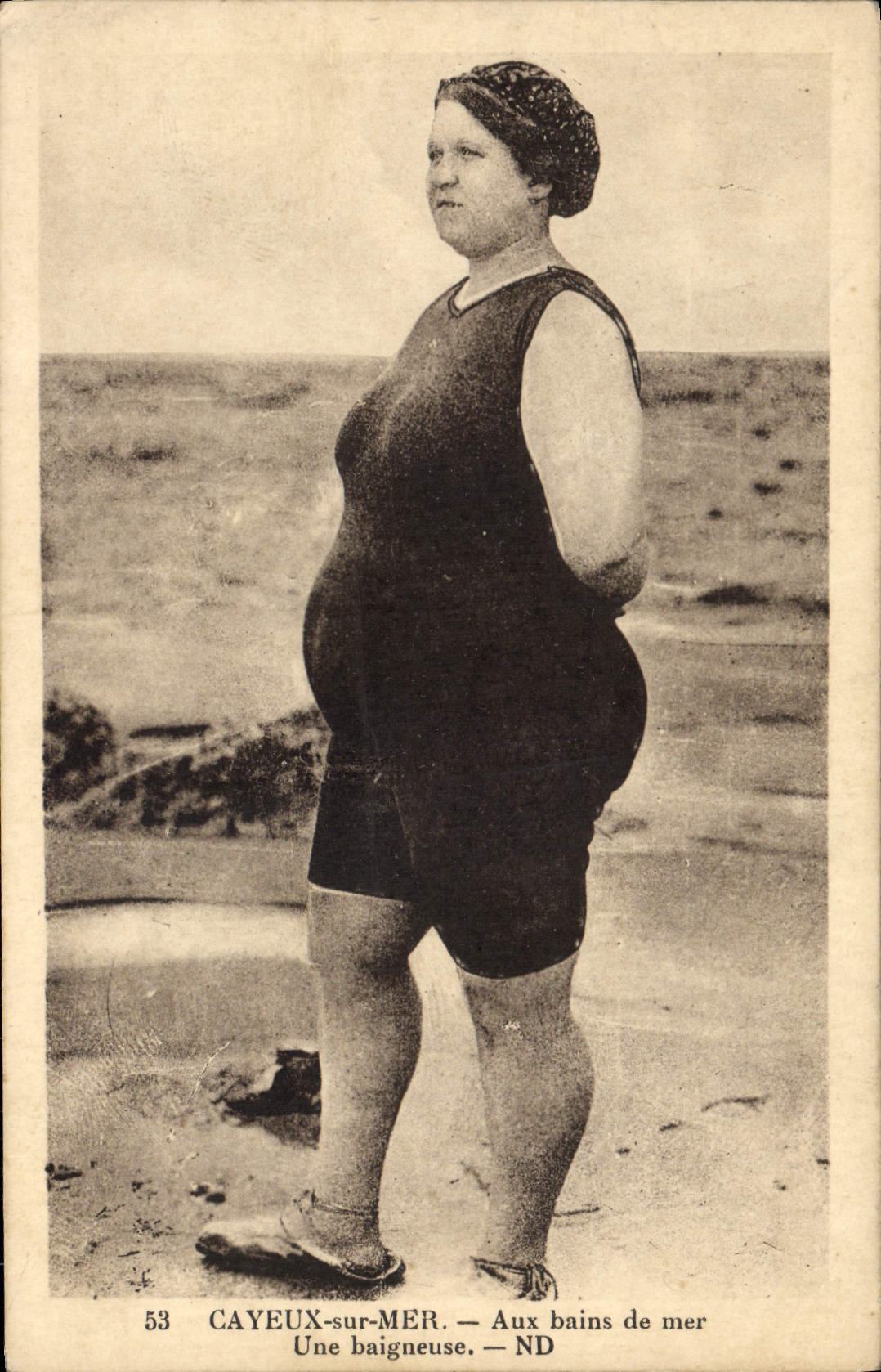 VINTAGE POSTCARD Cayeux On Sea With the Sea bathings a Bather