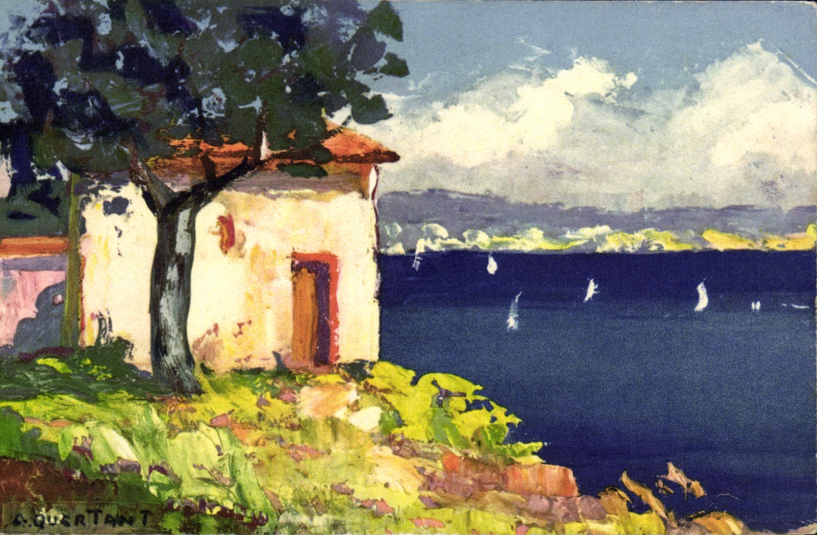 VINTAGE POSTCARD Fantasy the cottage