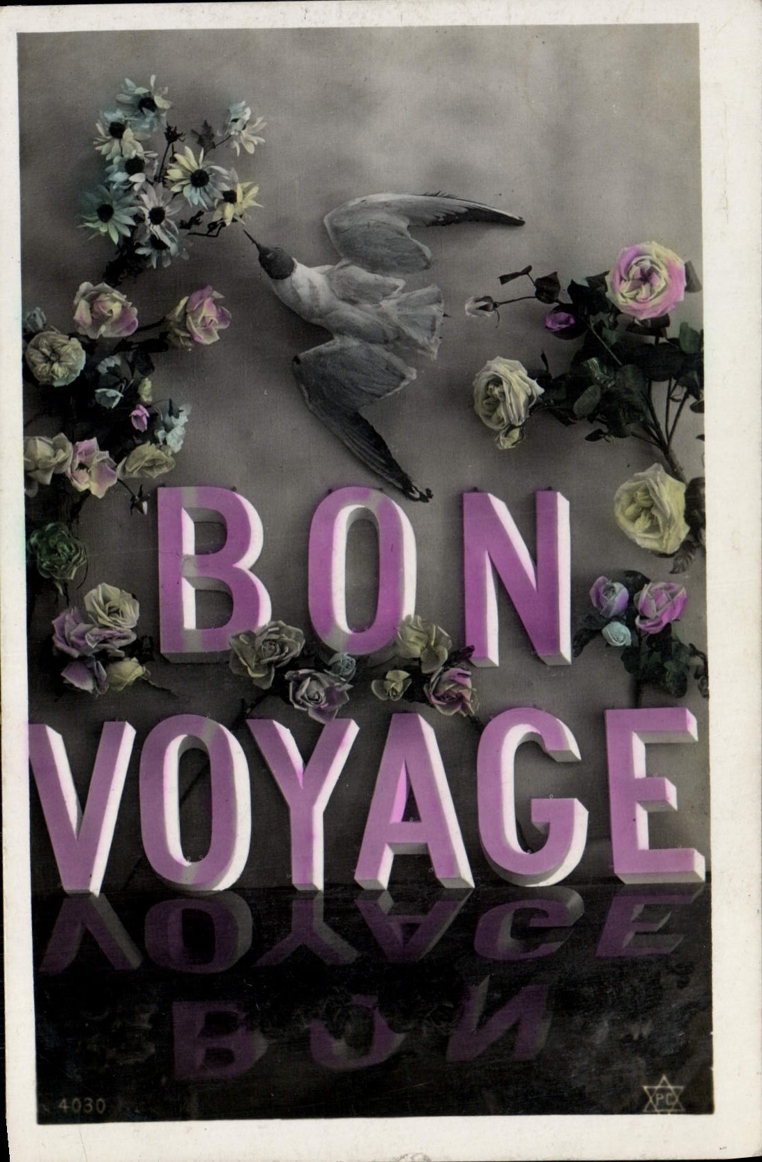 CPA Fantaisie Bon Voyage Oiseau