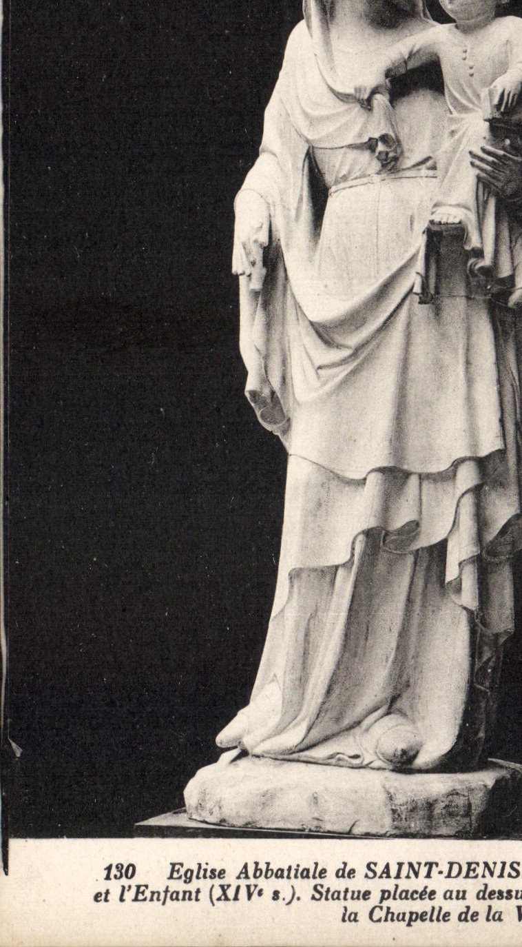 La iglesia de la abadía de la POSTAL de la VENDIMIA de Denis Saint la Virgen y el niño gobierna placee con la tapa del puente del horno de la cámara acorazada de la virgen