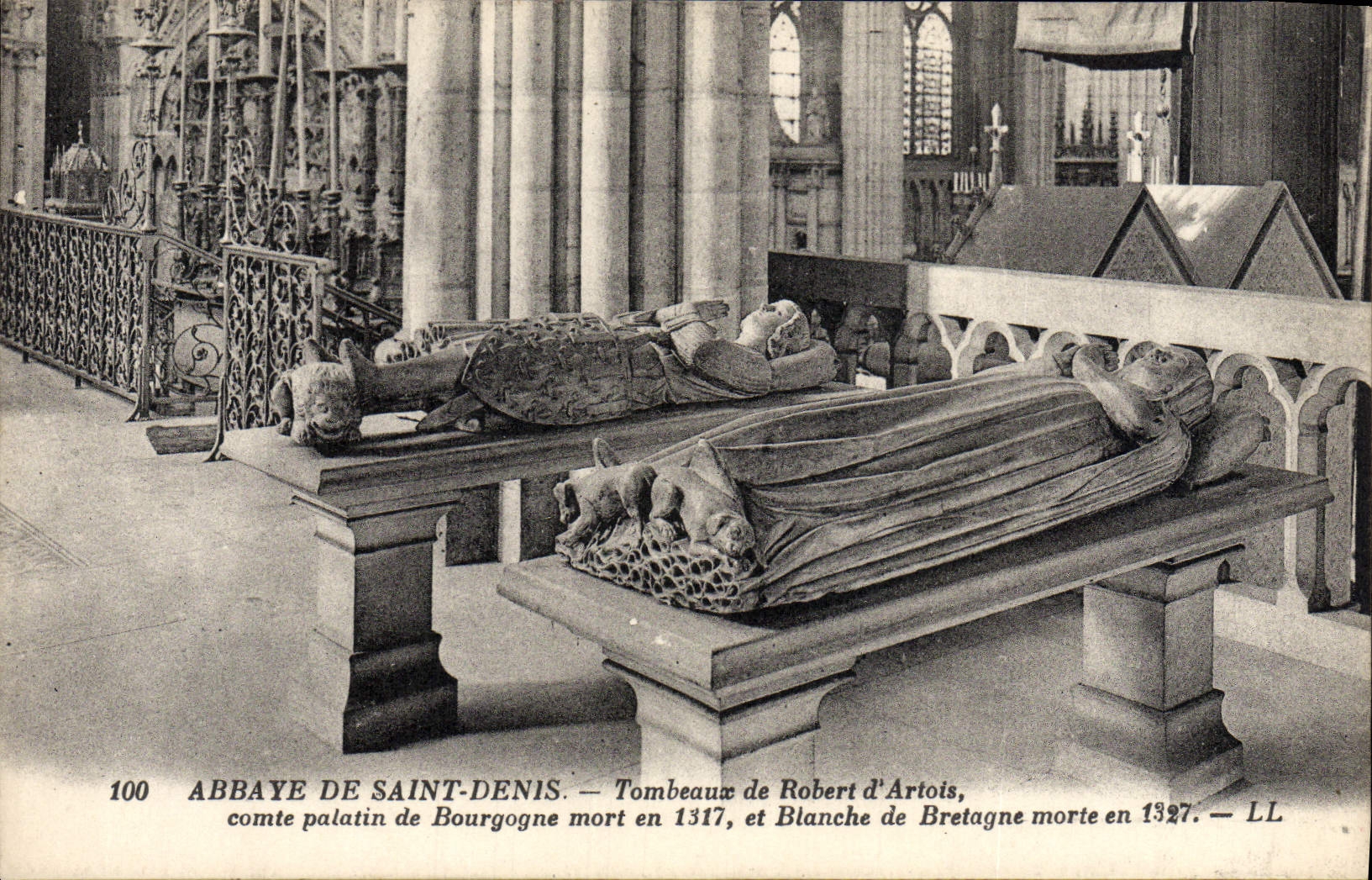 Abadía de la POSTAL de la VENDIMIA Saint de la tumba de Denis de la cuenta Palatine de Artois del d de Roberto de Borgoña