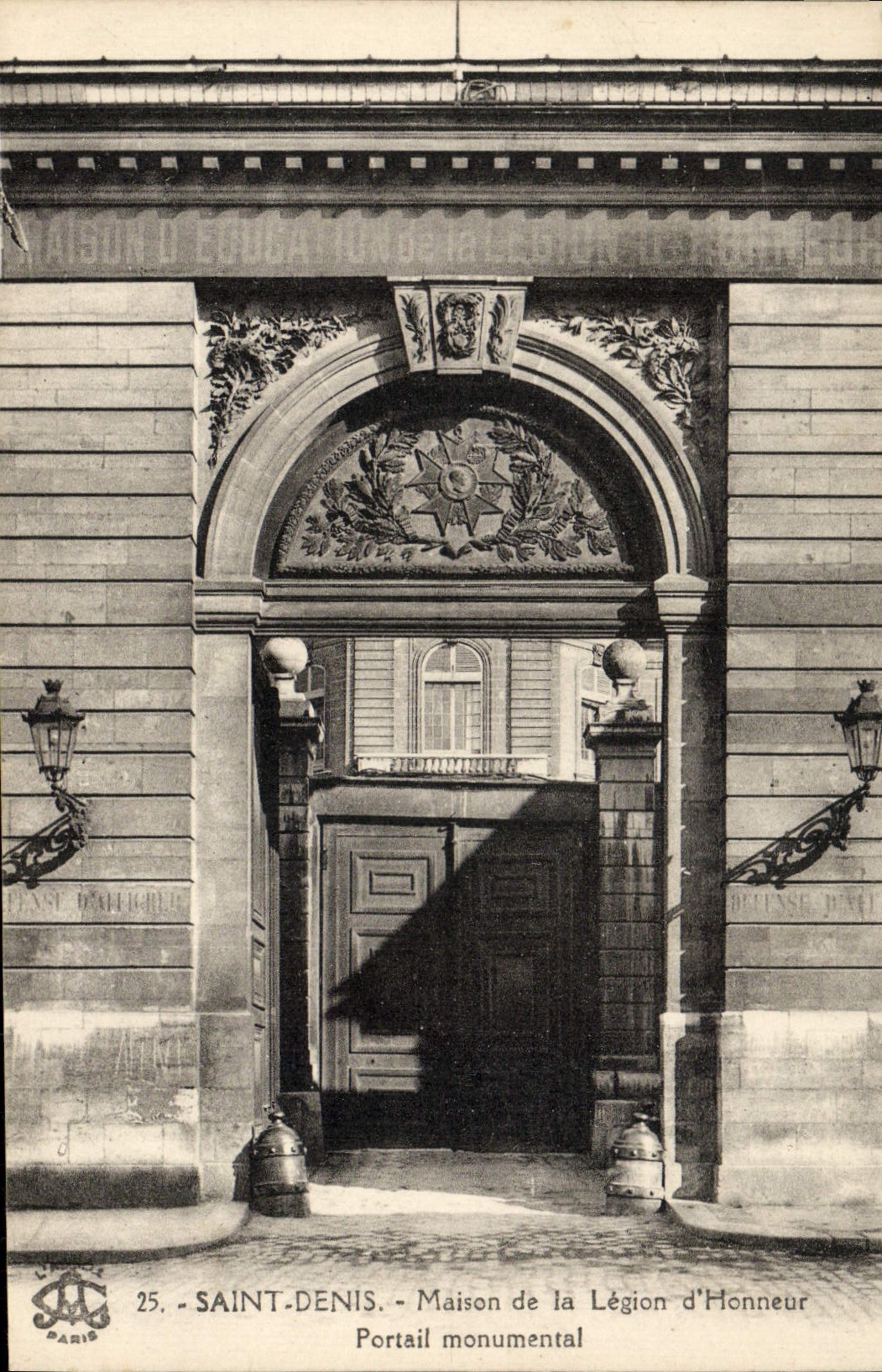 VINTAGE POSTCARD Abbey Of Saint Denis House Of the Legion of Honor monumental Gate