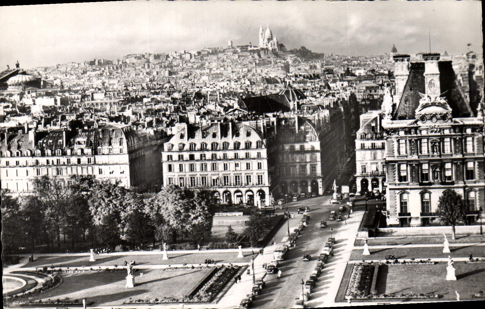 POSTAL MODERNA París vista en de la tapa de Tileries al corazón de la consagración