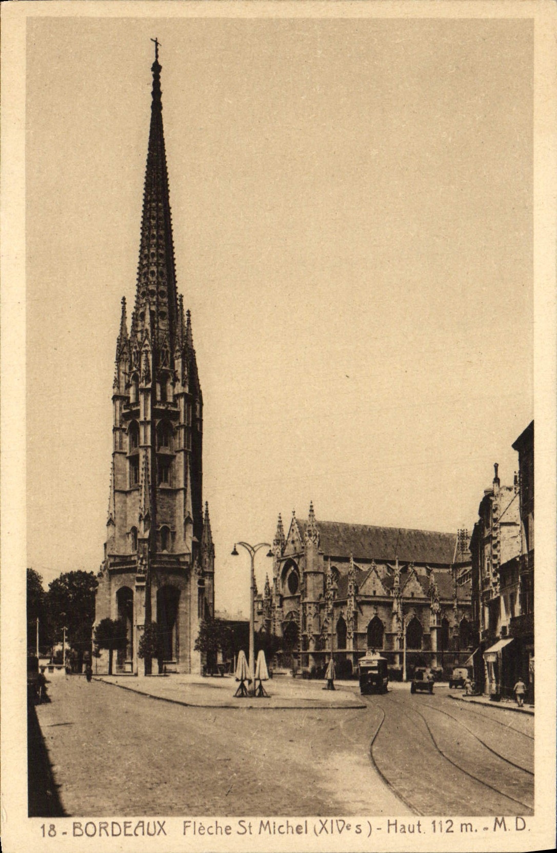 VINTAGE POSTCARD Bordeaux Fieche St Michel