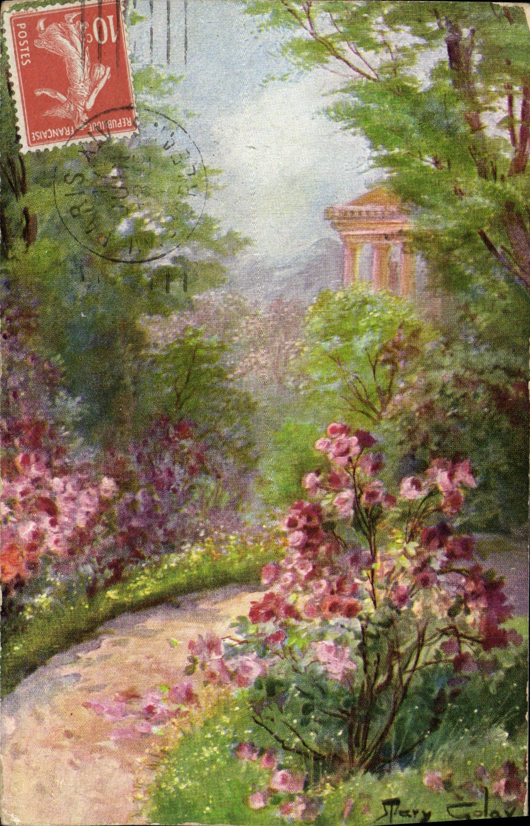 VINTAGE POSTCARD Fantasy Garden