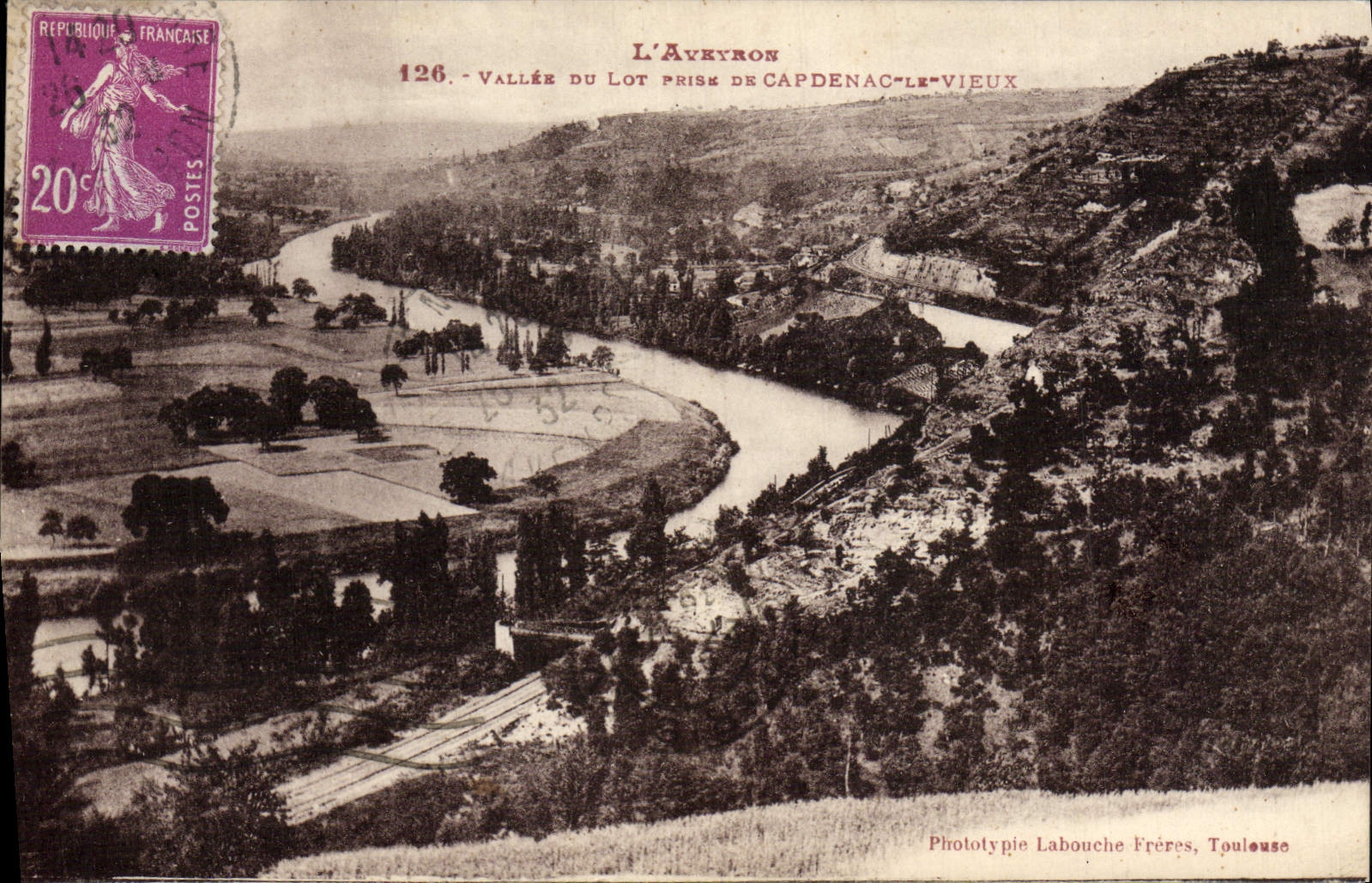 VINTAGE POSTCARD Aveyron Valley Of the Batch Taken De Capdenac the Old man