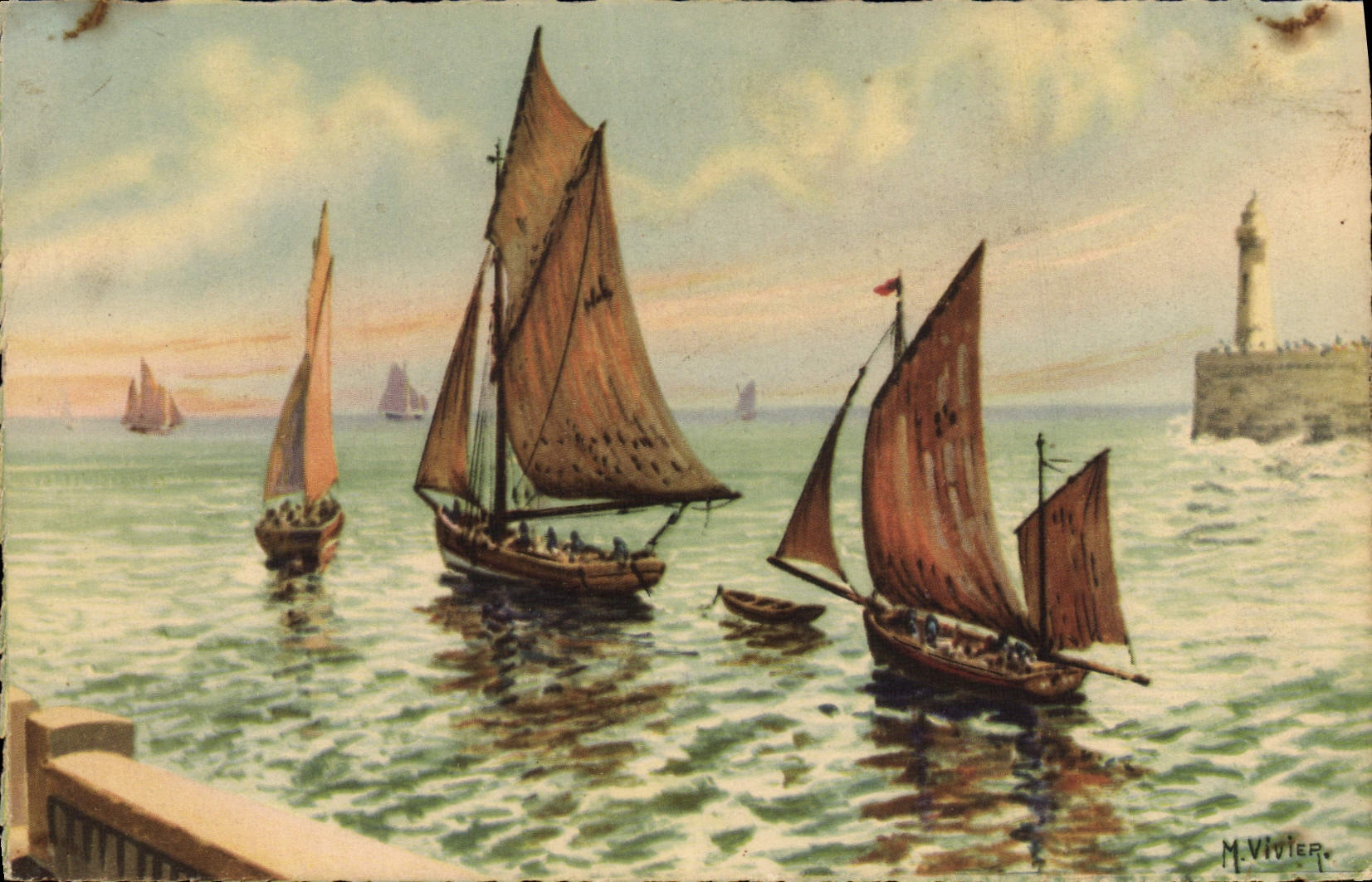 CPA Fantaisie Bateaux de peche 