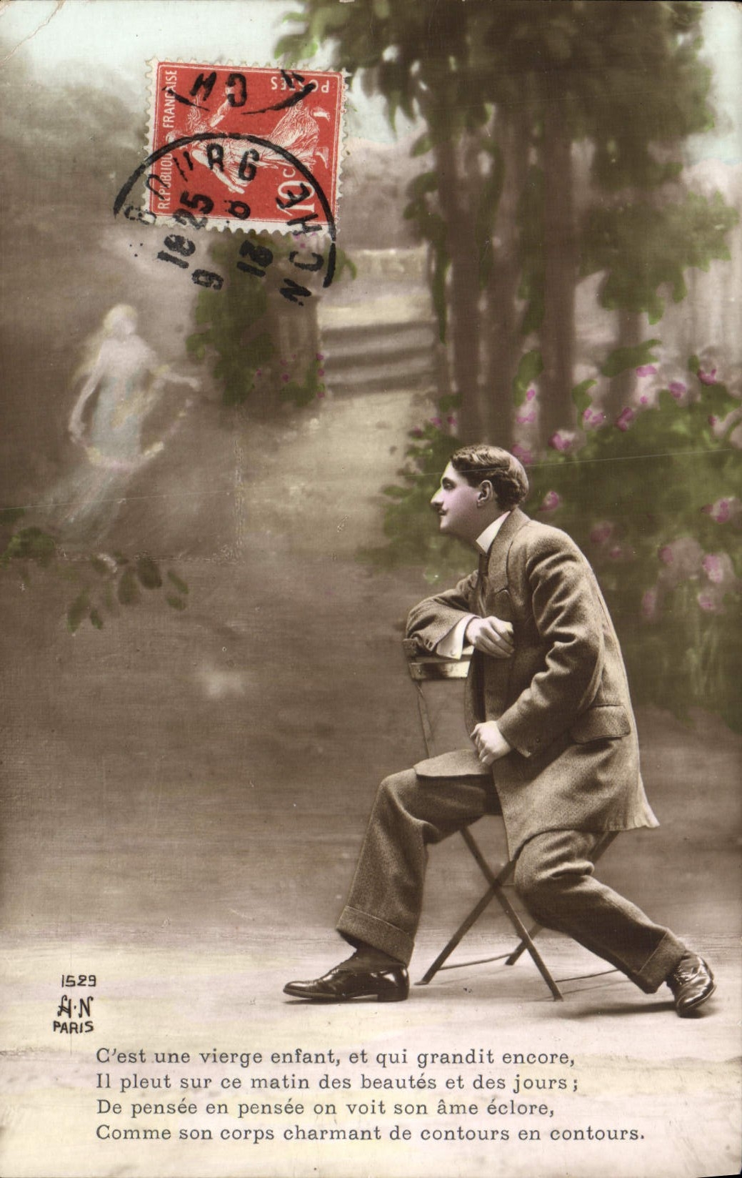 VINTAGE POSTCARD It is a Virgin Child Man