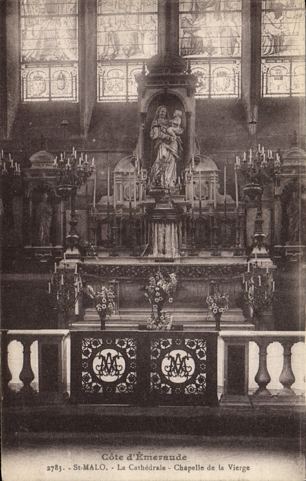 VINTAGE POSTCARD St Malo the Cathedral Vault of the Virgin