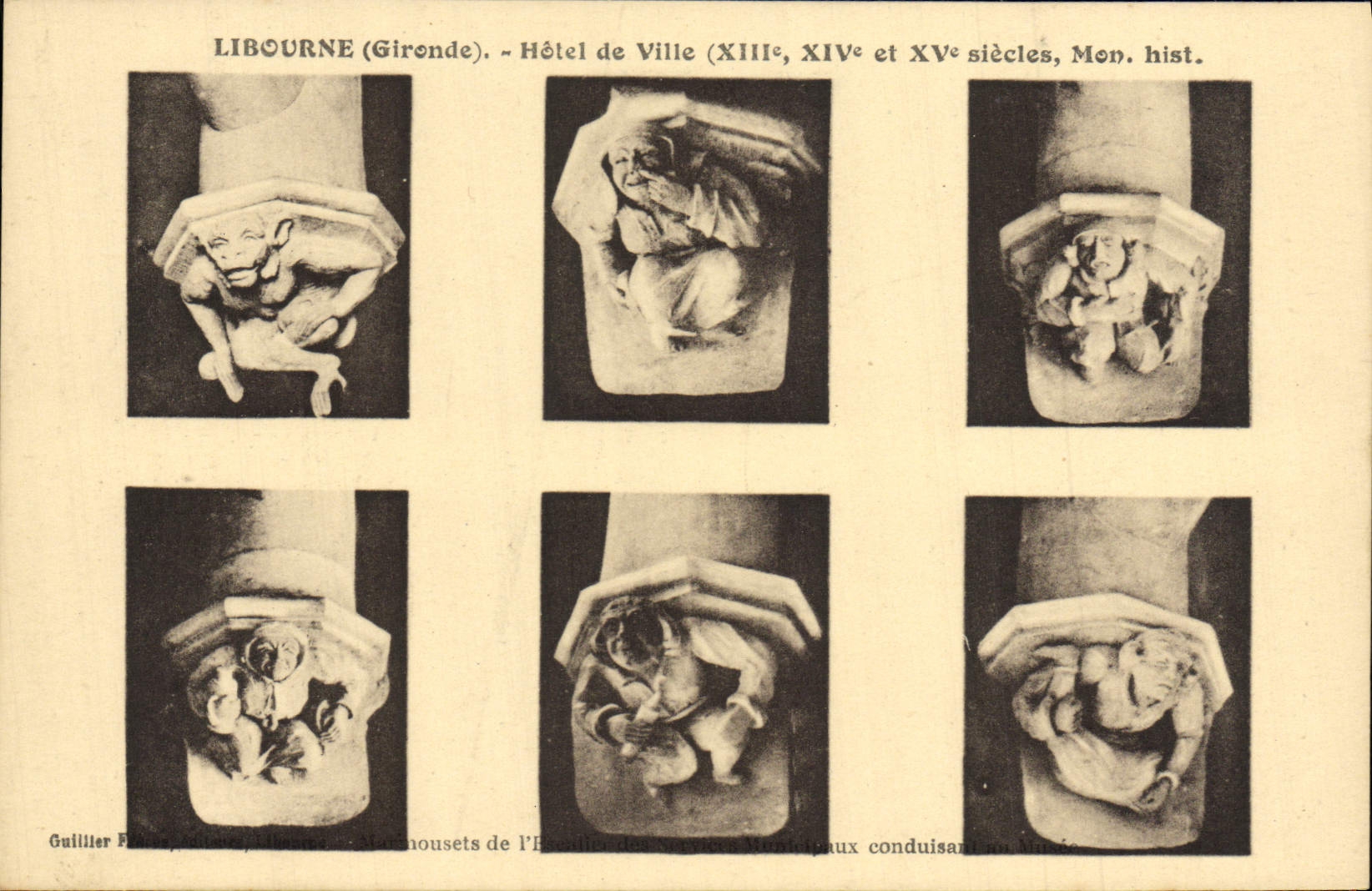 VINTAGE POSTCARD Libourne Town hall