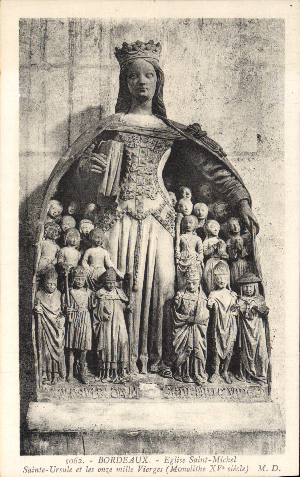 VINTAGE POSTCARD Bordeaux Church Saint Michel Sainte Ursule and eleven thousand virgins