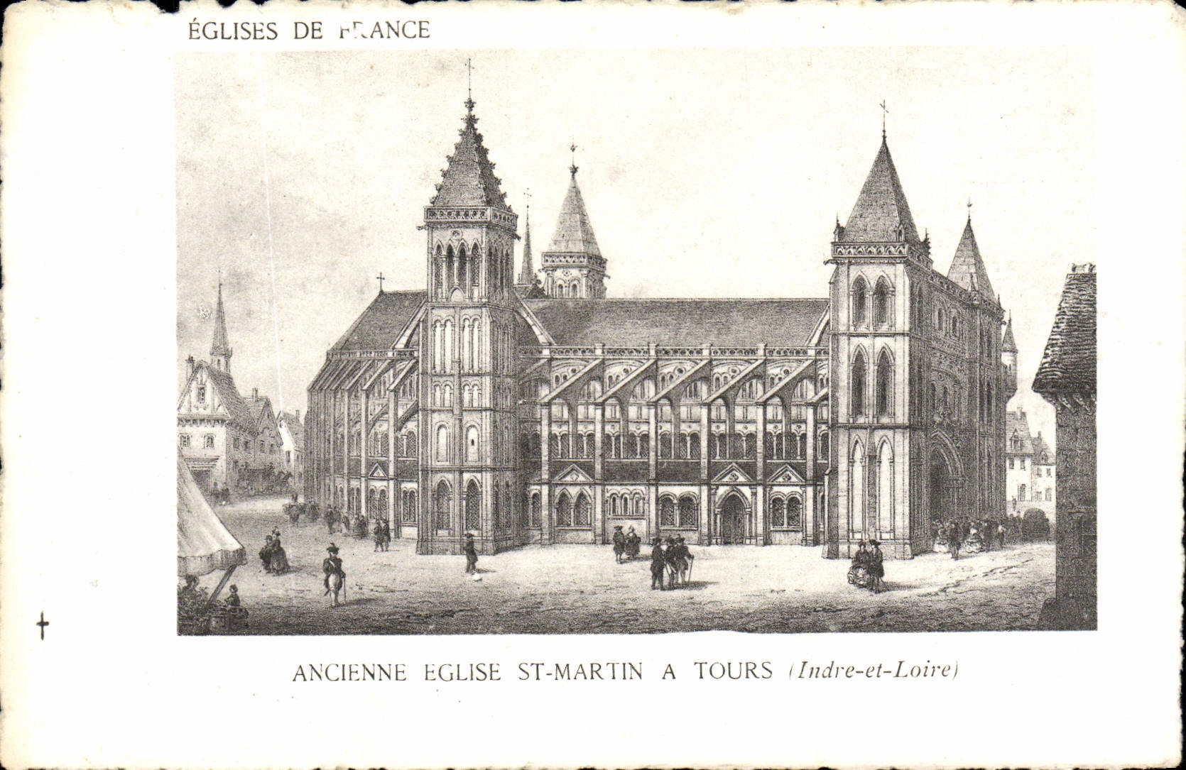 VINTAGE POSTCARD Ancienne Church St Martin has Tours