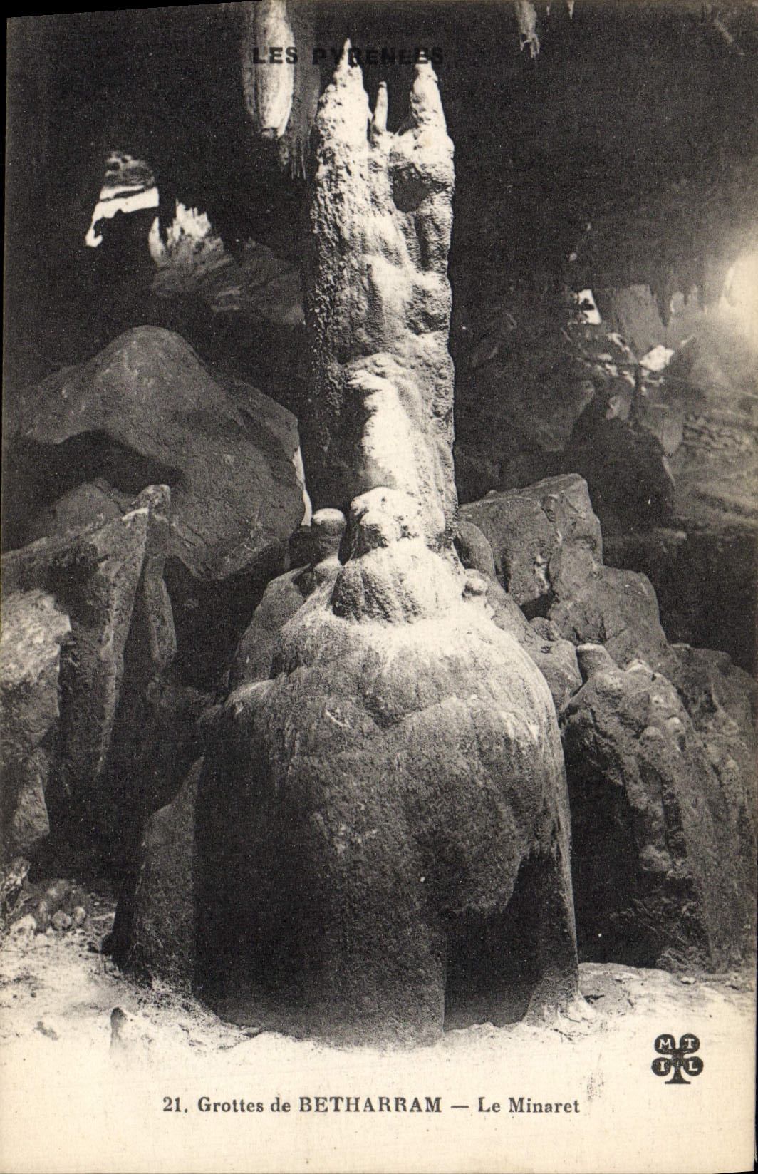 CPA Grottes de Betharram Le Minaret