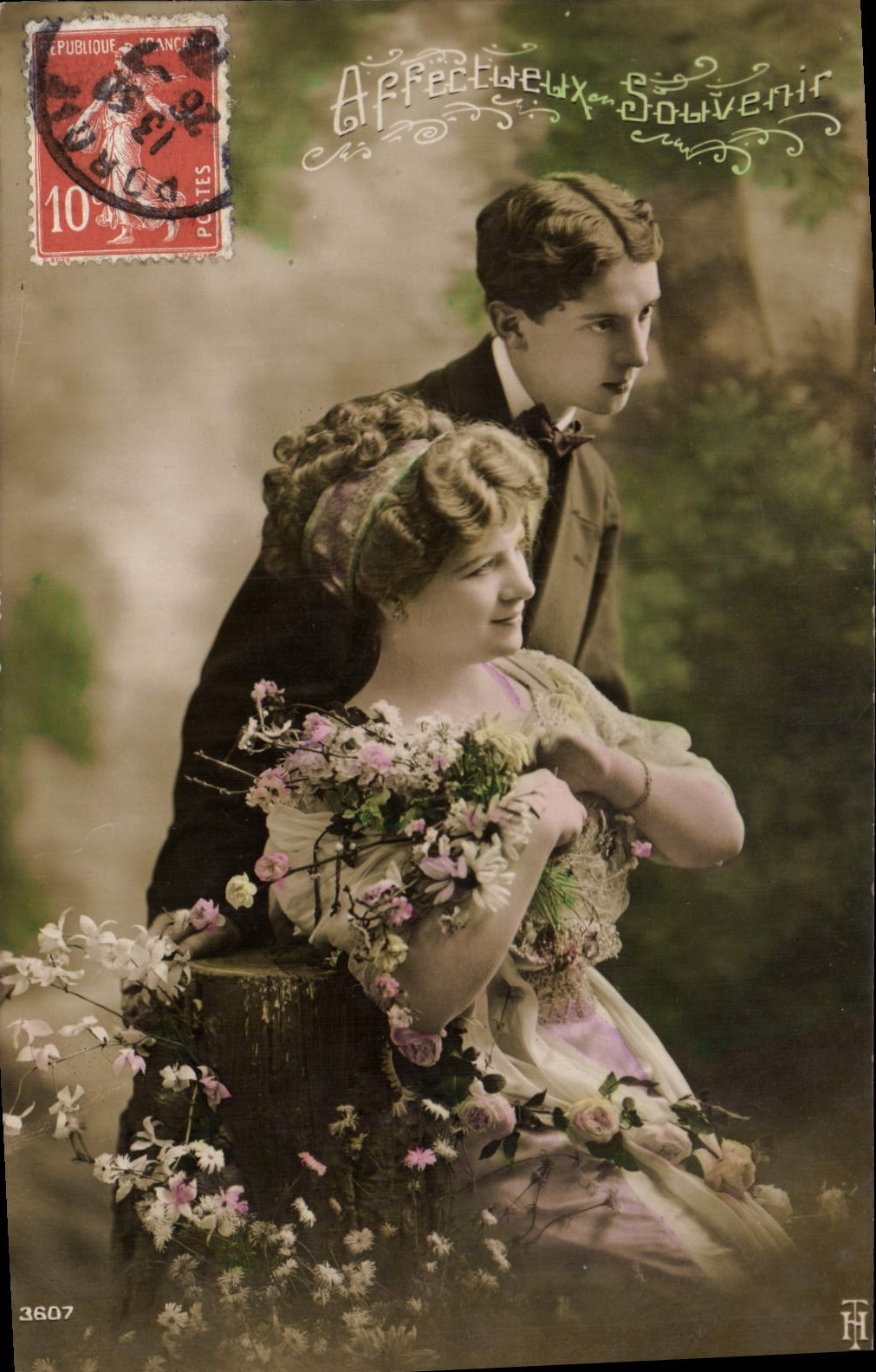 VINTAGE POSTCARD Fantasy Affectionate Woman Souvenir