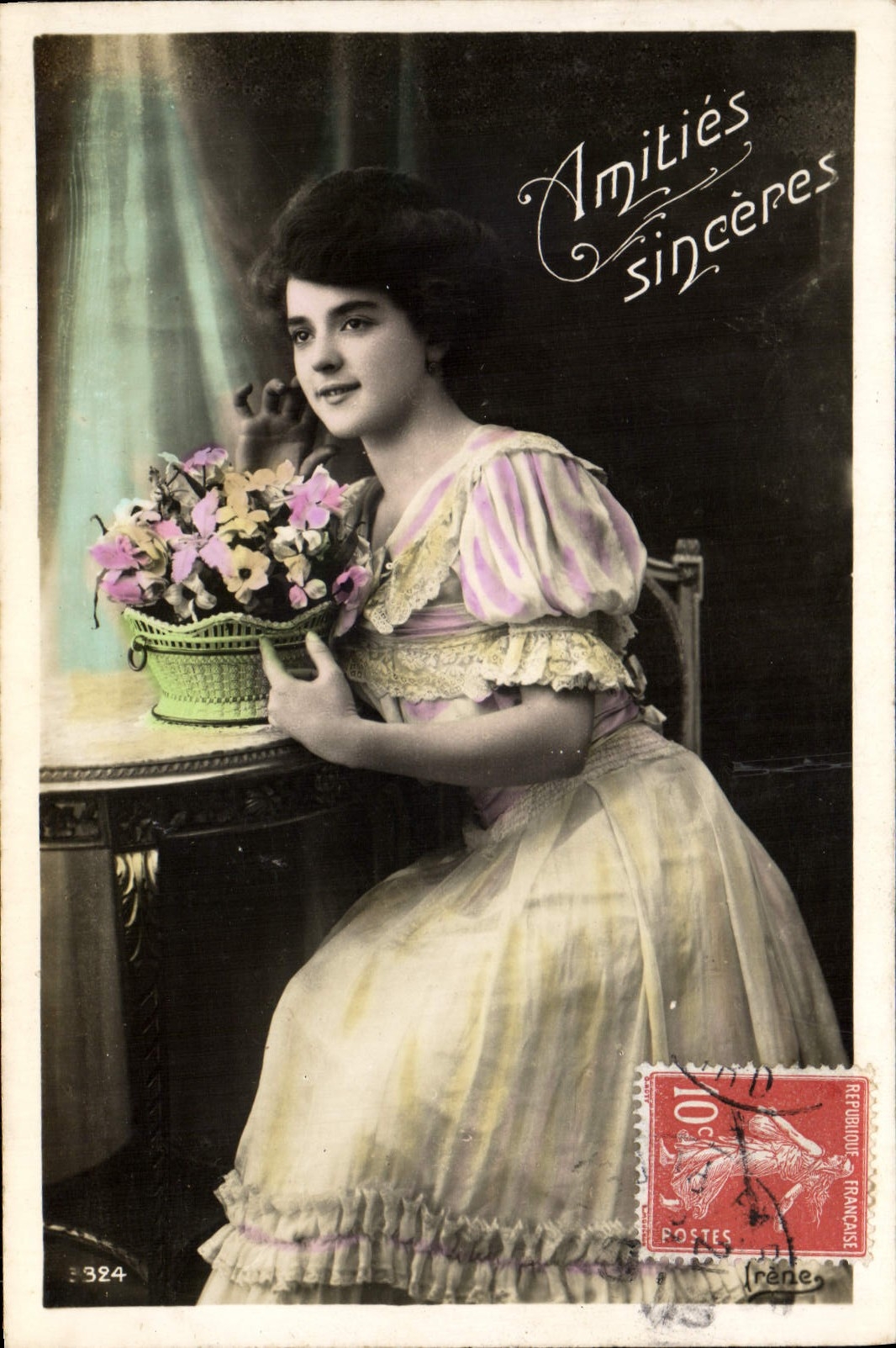 VINTAGE POSTCARD Fantasy Woman Sincere Friendships