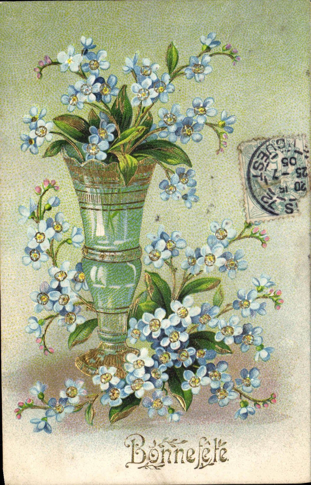 CPA Fantaisie Fleurs Bonne fete