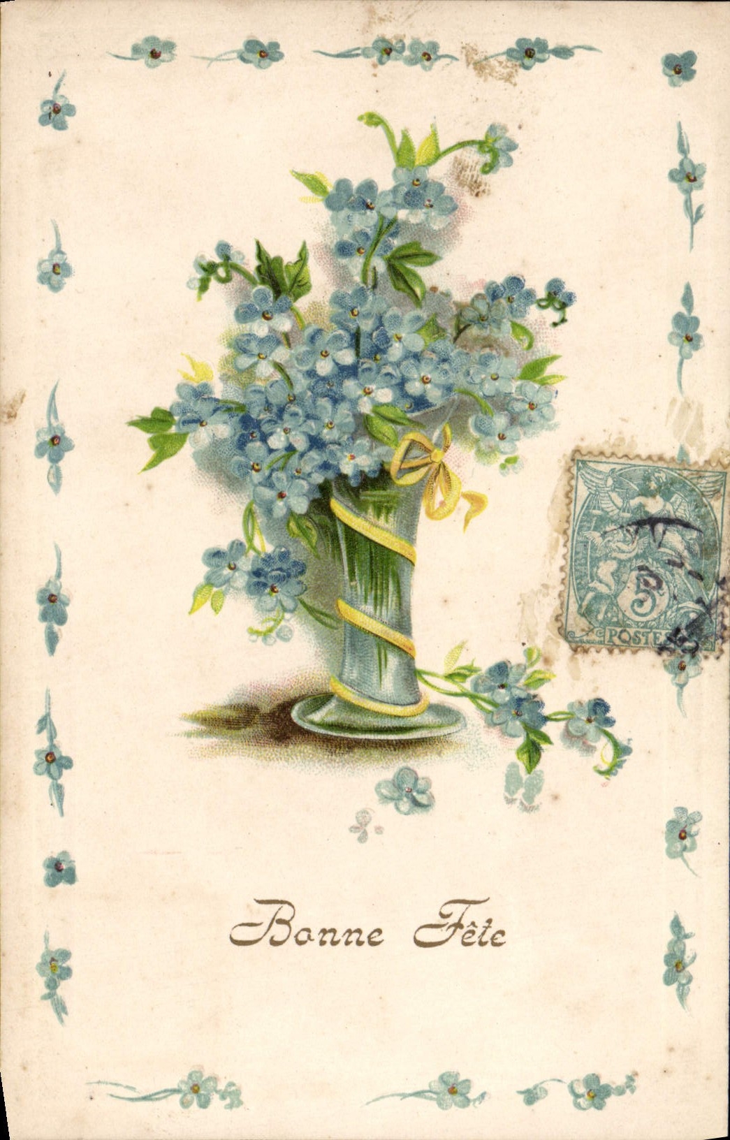 CPA Fantaisie Fleurs Bonne fete