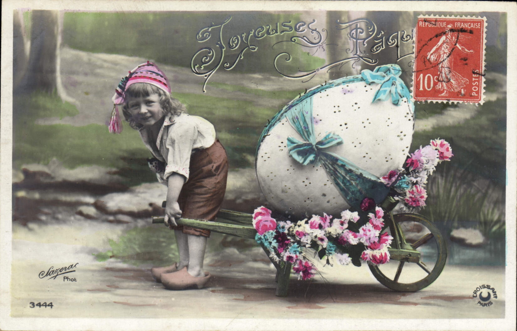 CPA Fantaisie Enfant Paques 