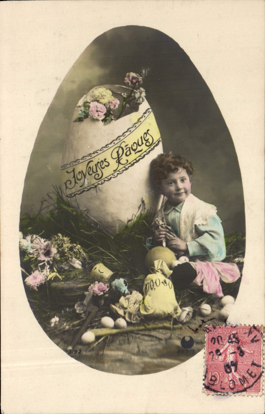 VINTAGE POSTCARD Fantasy Child Merry Easter