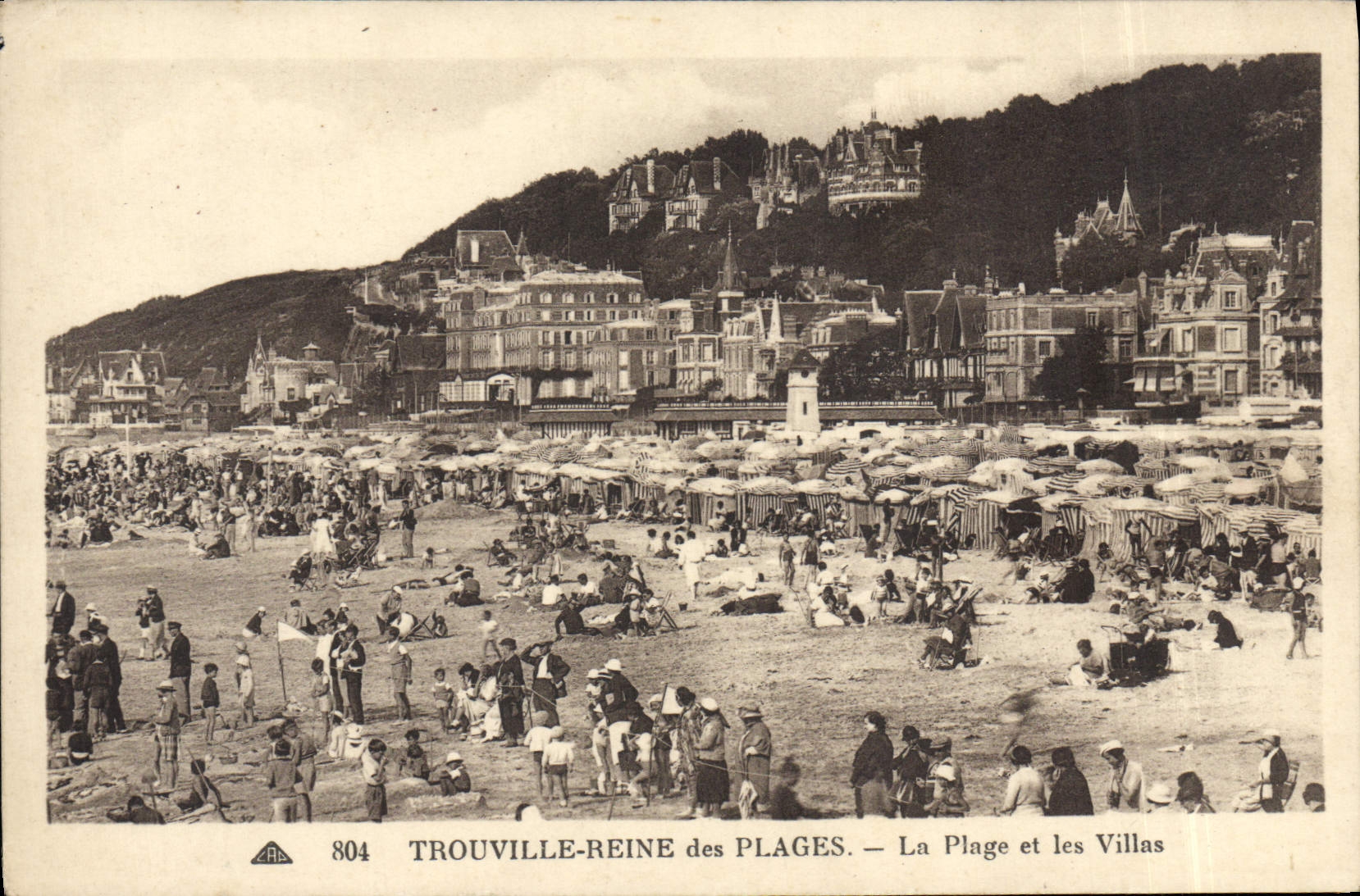 Reina de Trouville de la POSTAL de la VENDIMIA de las playas la playa y los chalets