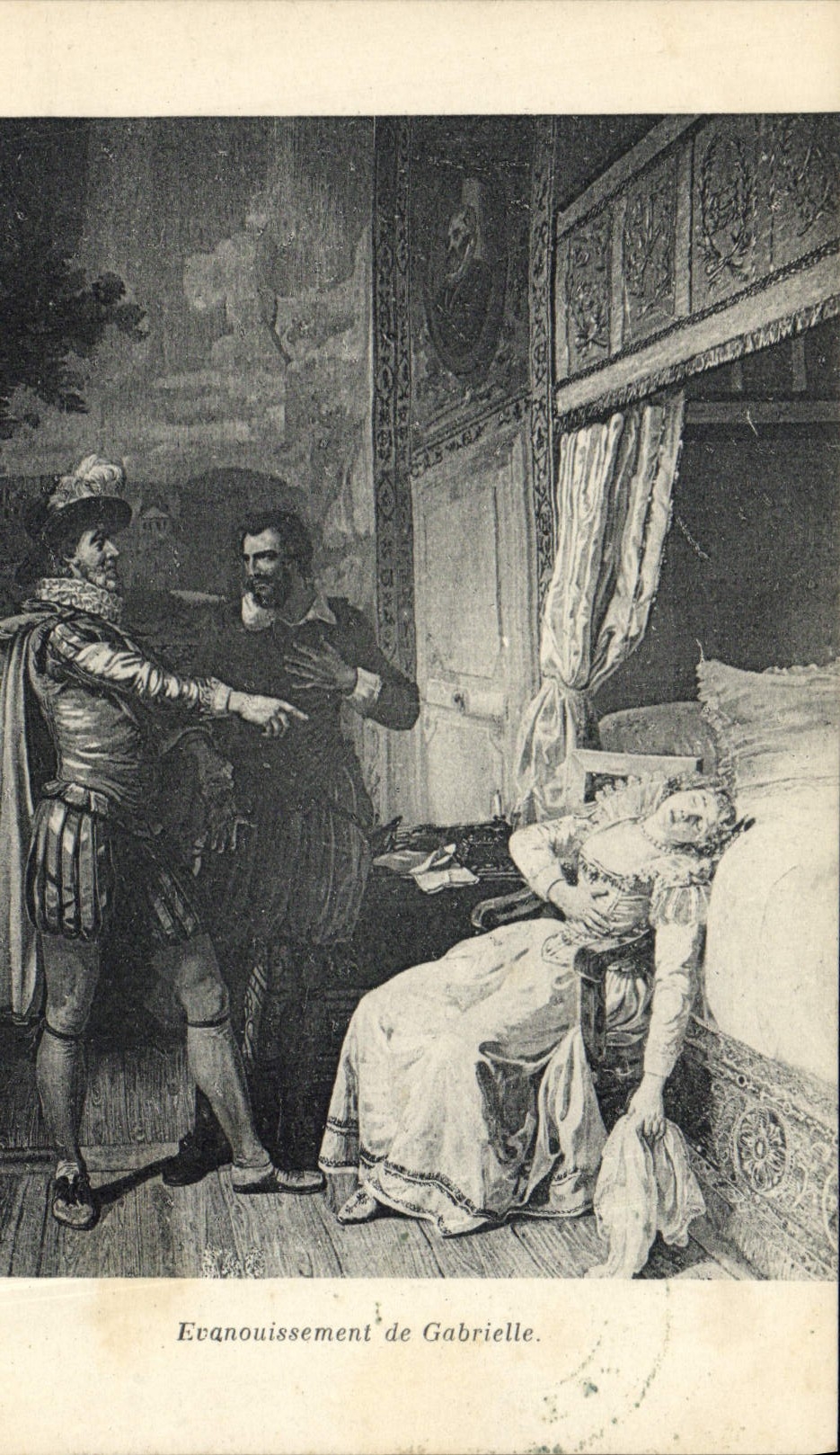 VINTAGE POSTCARD Fainding of Gabrielle Castle of Pau