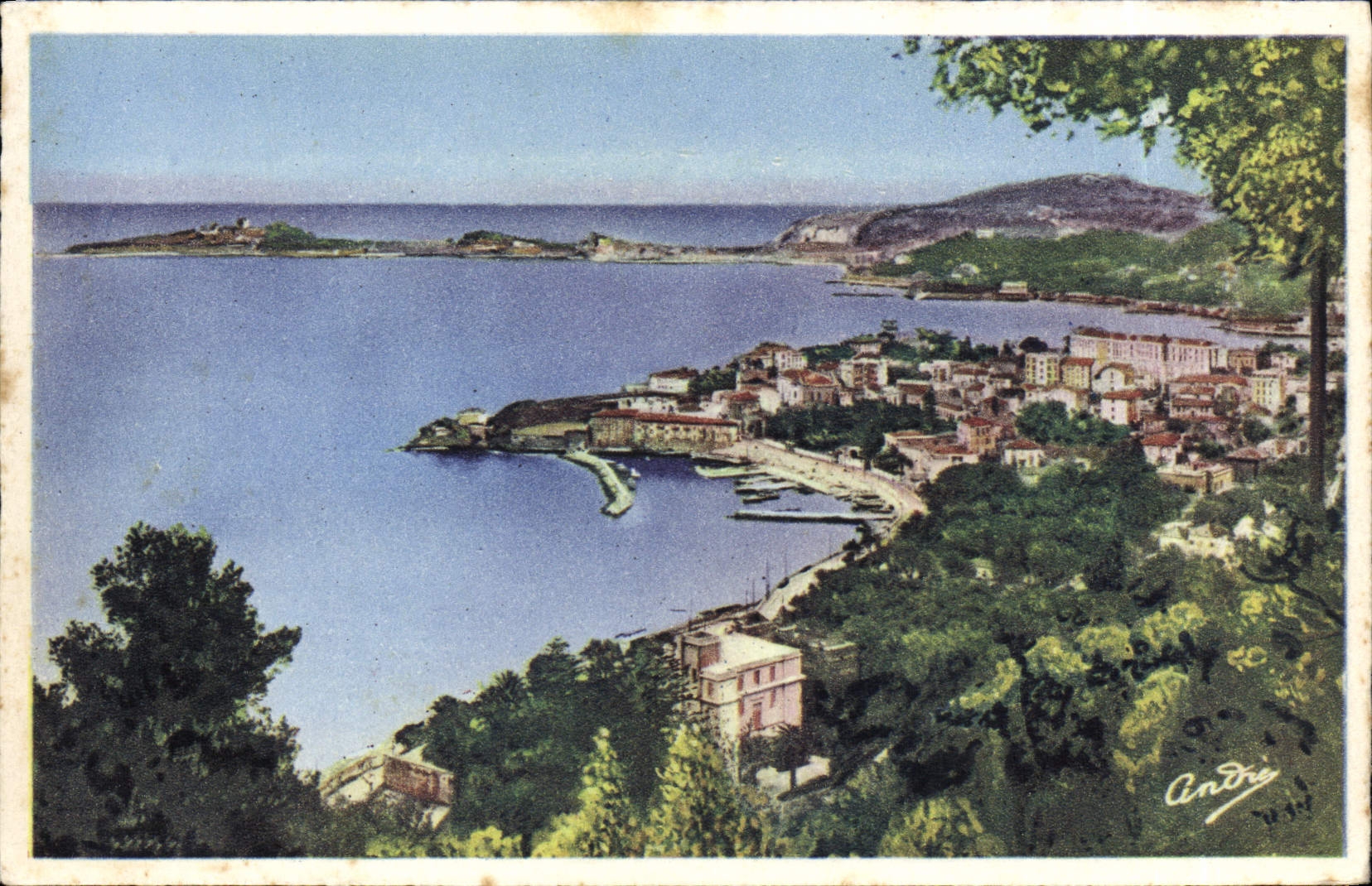 VINTAGE POSTCARD Beaulieu and the course Ferrat