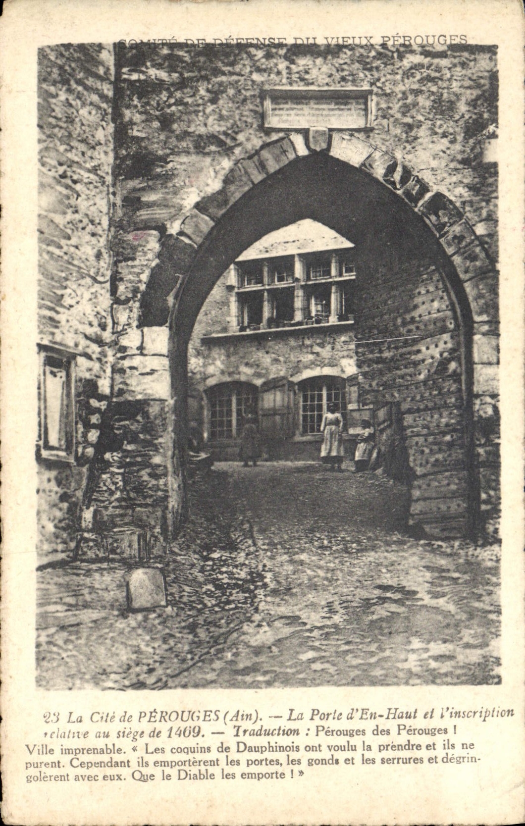 CPA La Cite de Perouges La porte d'en haut