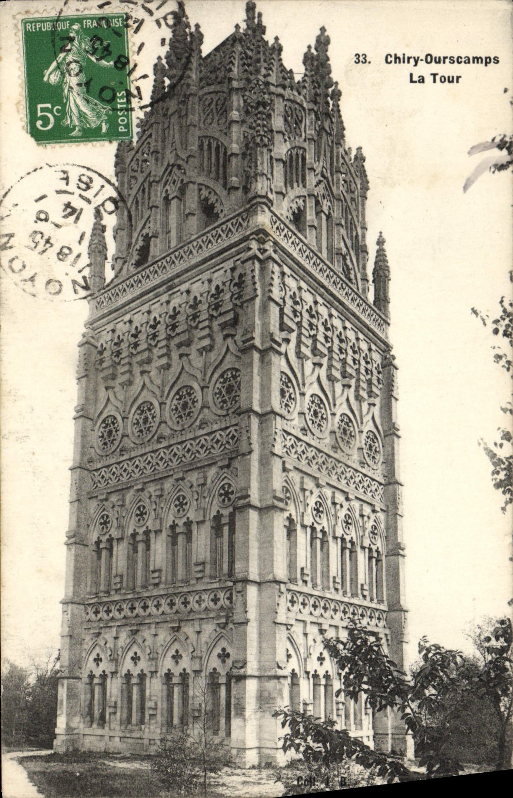 POSTAL Chiry Ourscamps de la VENDIMIA la torre