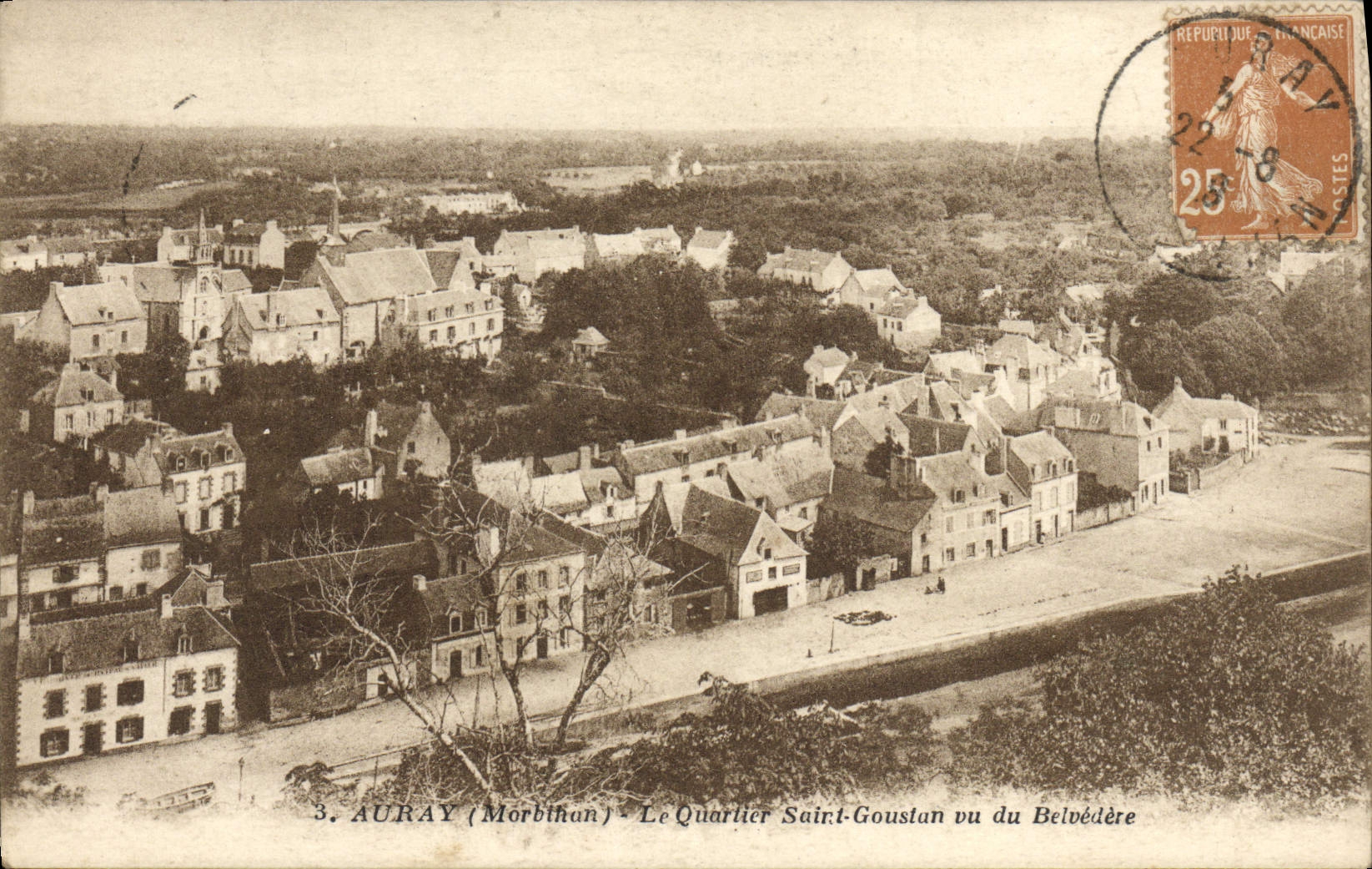 VINTAGE POSTCARD Auray the Holy District Goustan seen of the View-point