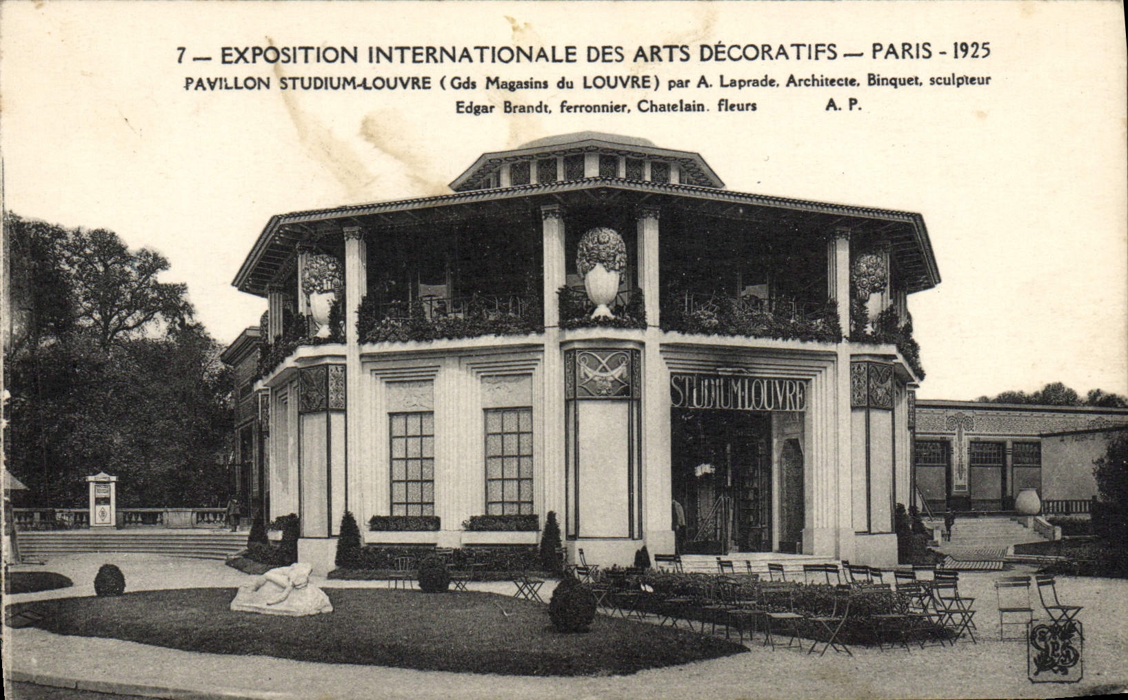 Exposición internacional de la POSTAL de la VENDIMIA de la lumbrera decorativa de Studium de la casa de París 1925 de los artes