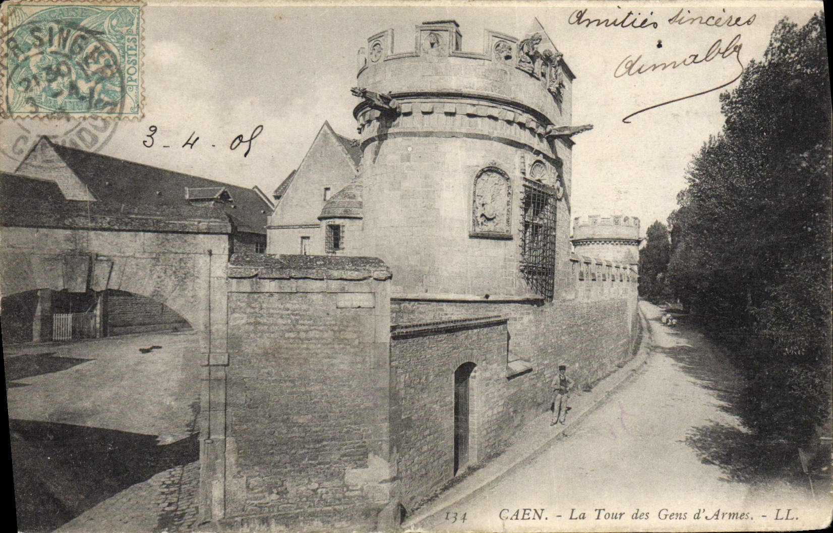 CPA Caen La Tour des Gens d'Armes 