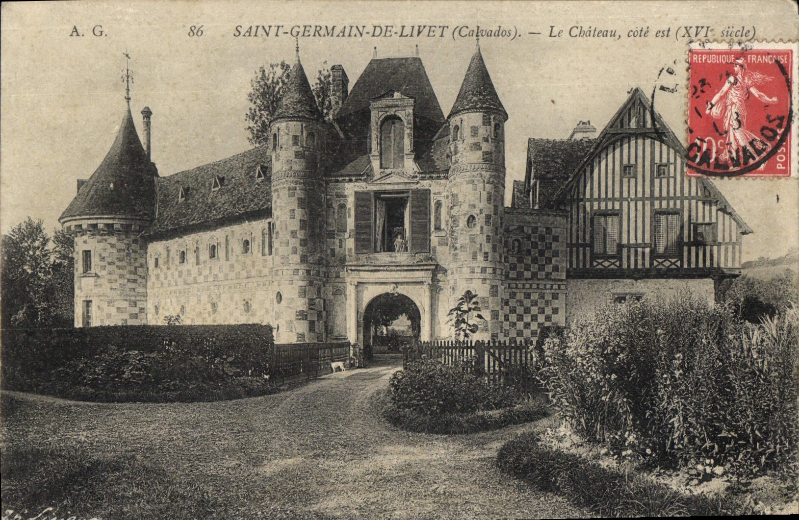 VINTAGE POSTCARD Saint Germain of Livet the Castle east coast