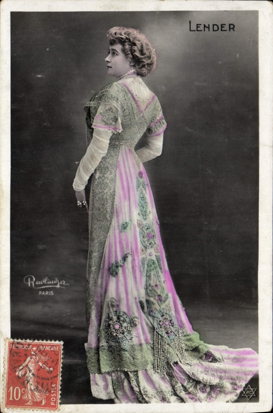 VINTAGE POSTCARD Fantasy Lender Woman