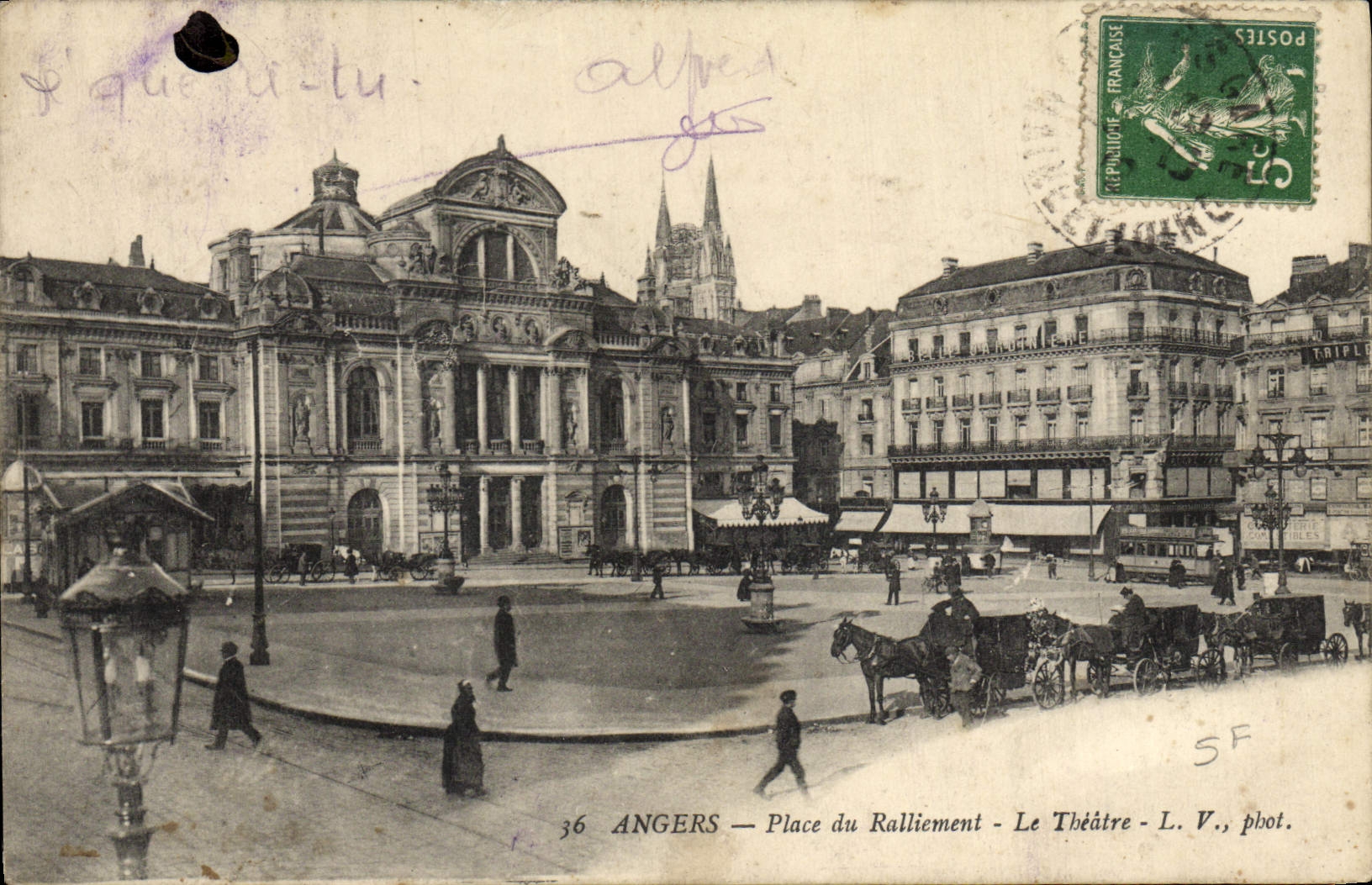 CPA Angers Place du Ralliement Le theatre 
