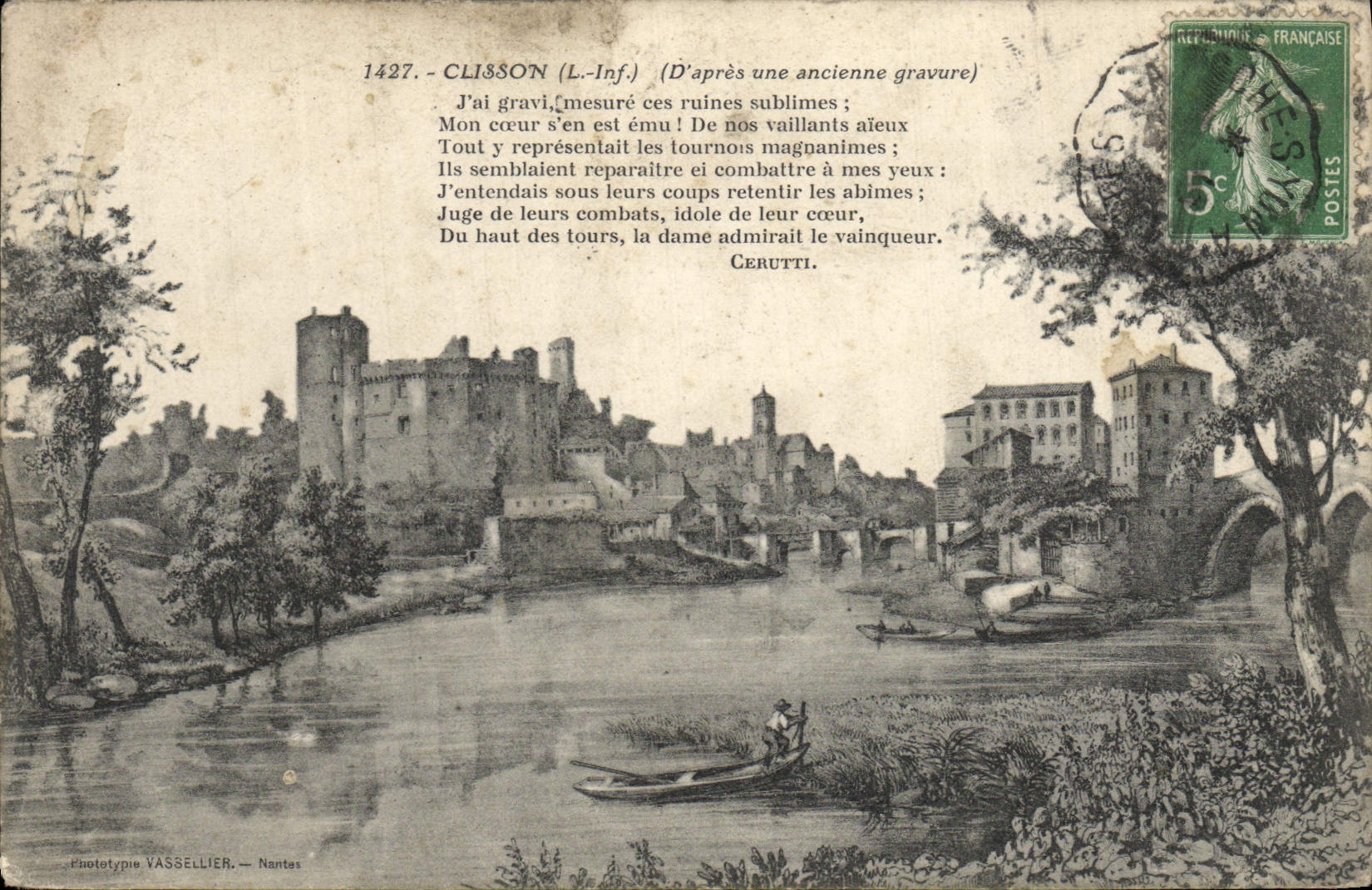 VINTAGE POSTCARD Clisson Castle