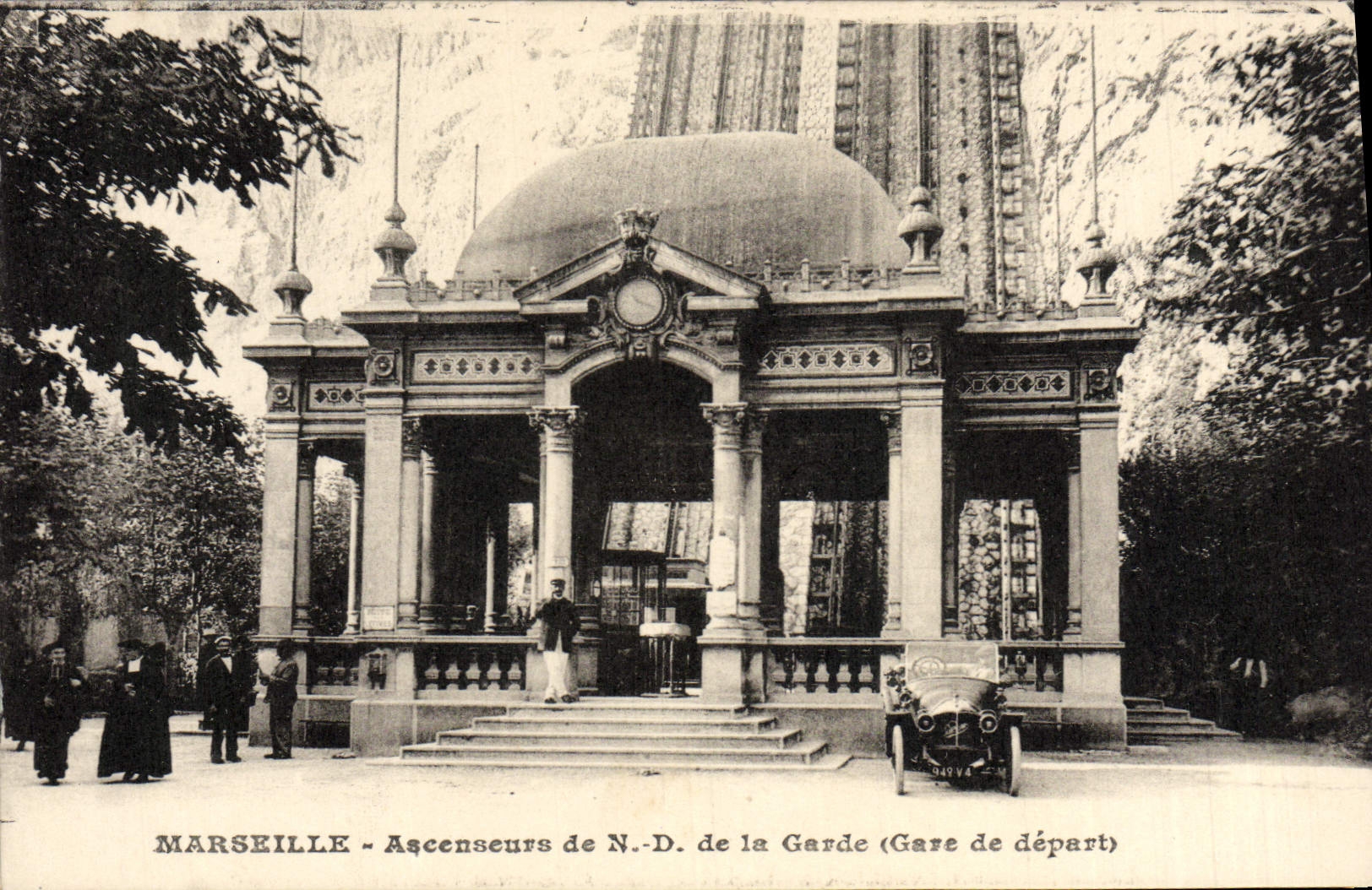 CPA Marseille Ascenseur de Notre Dame De La Garde la Gare du Depart