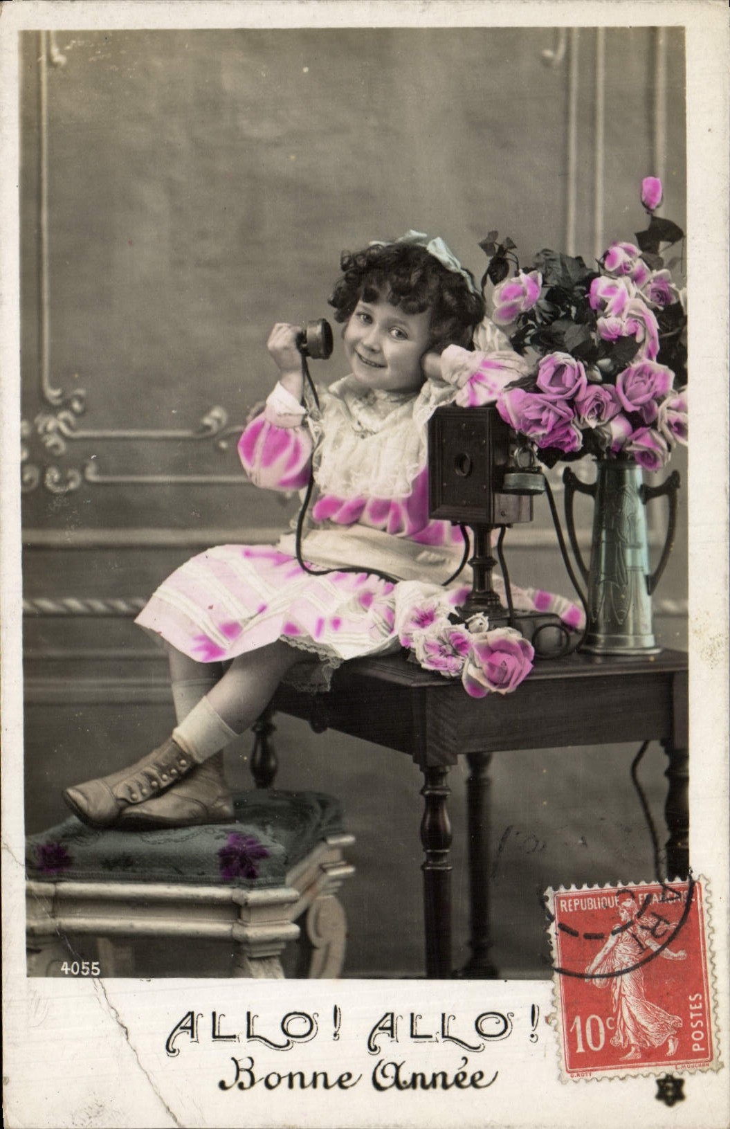 CPA Fantaisie Enfant Telephone