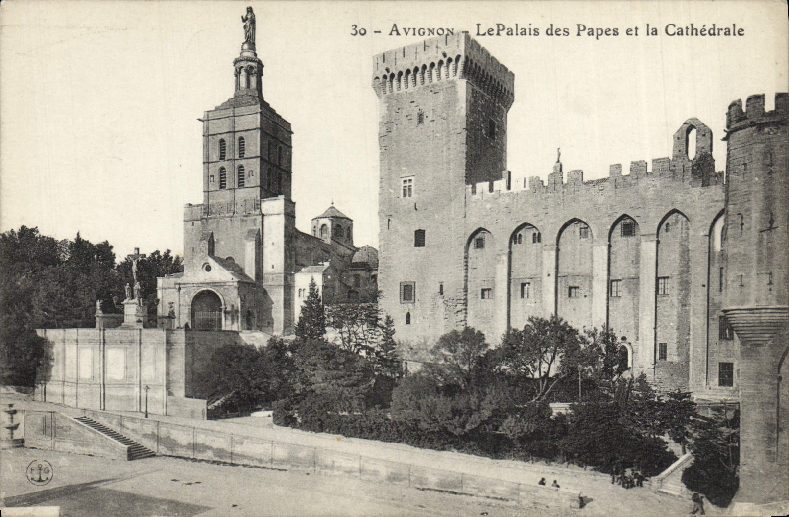 POSTAL Avignon de la VENDIMIA el paladar de los papas y de la catedral