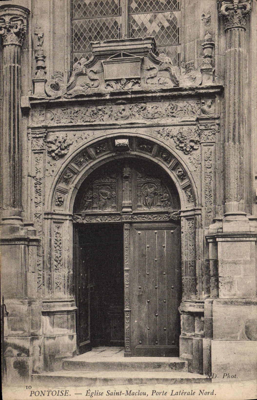 VINTAGE POSTCARD Pontoise Eglise Maclou Saint Carries Side North